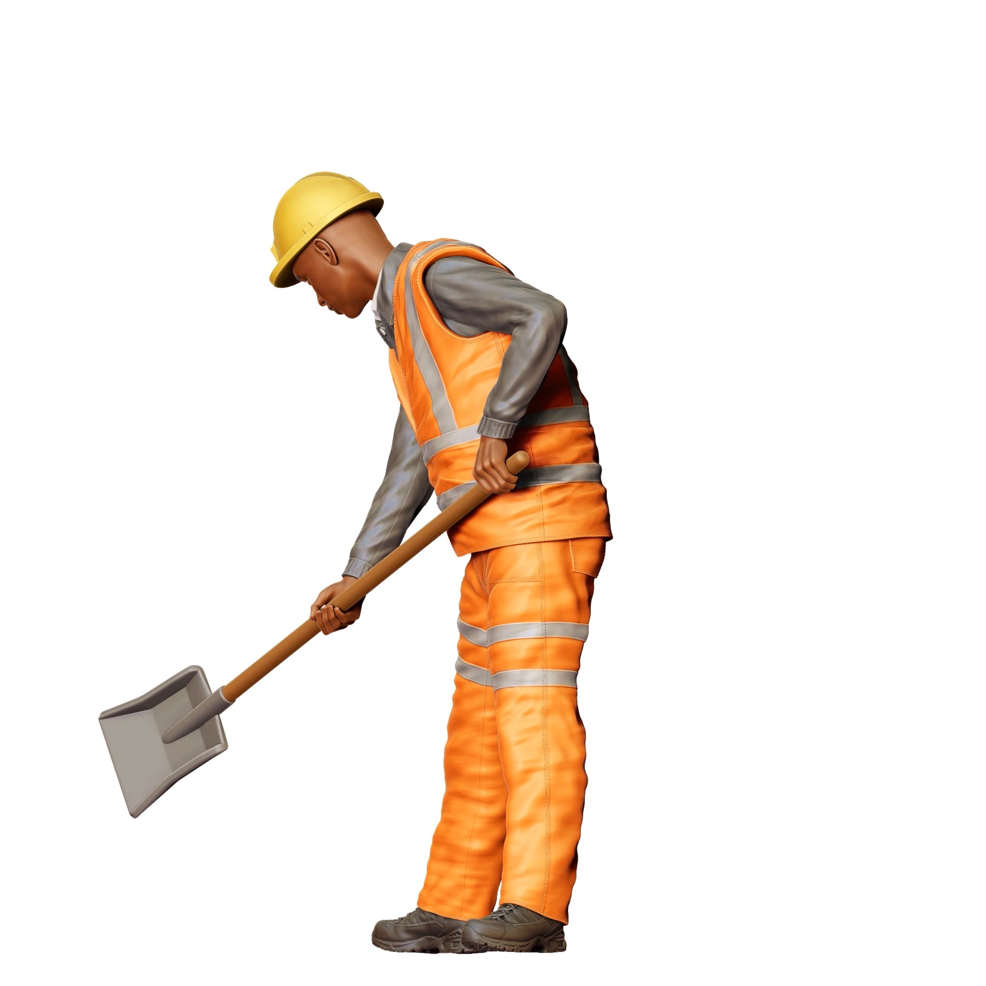 Diorama Model Building Product Photo 0: Worker on the Track with Shovel - Railway Worker/Construction Worker C (Ref. No. 389)