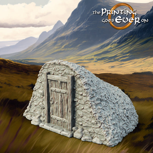 Product photo Tabletop 28mm The Printing Goes Ever On (TPGEO) 0: Entrance Cave/Cellar - Door to the Underground - Hideout