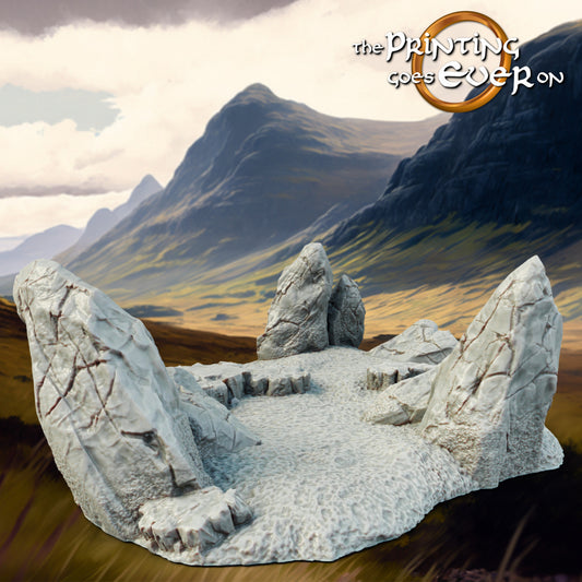 Product photo Tabletop 28mm The Printing Goes Ever On (TPGEO) 0: Hill Terrain Type G - Gentle Rise in Grassland - Rocks