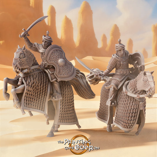 Produktfoto Tabletop 28mm The Printing Goes Ever On (TPGEO)  0: Orientalische Reiter: Erfahrene Krieger mit Pferden - Späher des Sultans
