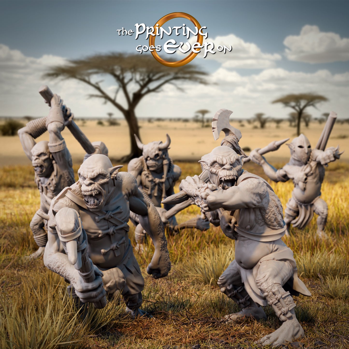 Zdjęcie produktu Tabletop 28mm The Printing Goes Ever On (TPGEO) 0: Brutalne półtrolle: Plądrująca wataha niebezpiecznych bestii