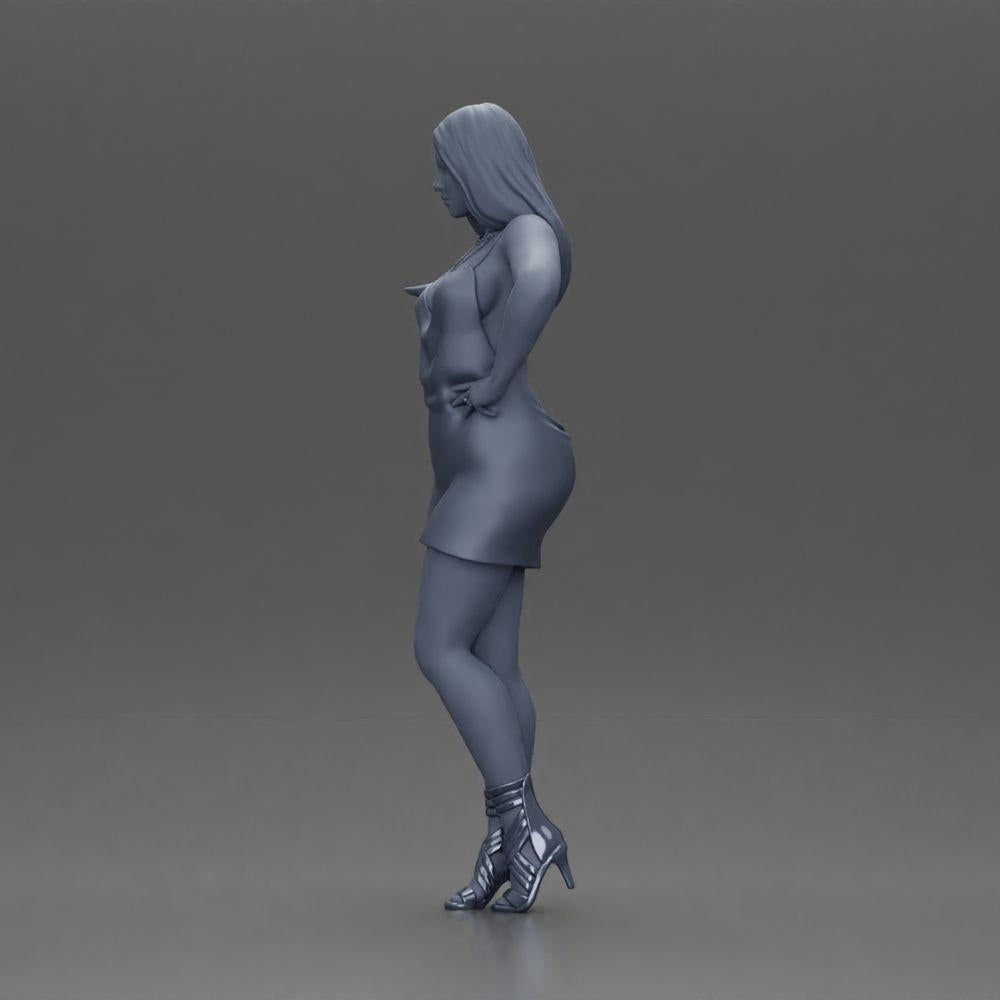 Diorama Modelismo Foto de Produto 11: Figura de diorama: mulher elegante em vestido curto, mão estendida, colar (Ref Nr. A118)