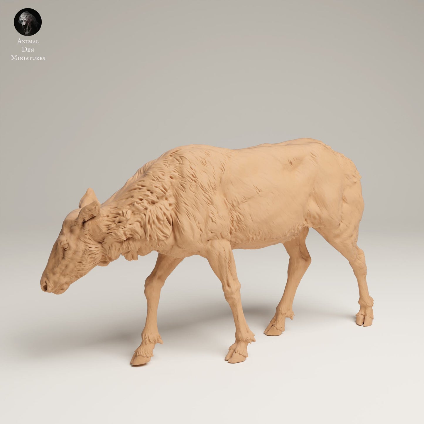Produktfoto Tier Figur Diorama, Modellbau: 0: Wildtier Figur: fressende Rocky-Mountain-Wapiti-Kuh (Ref 25_06_01)