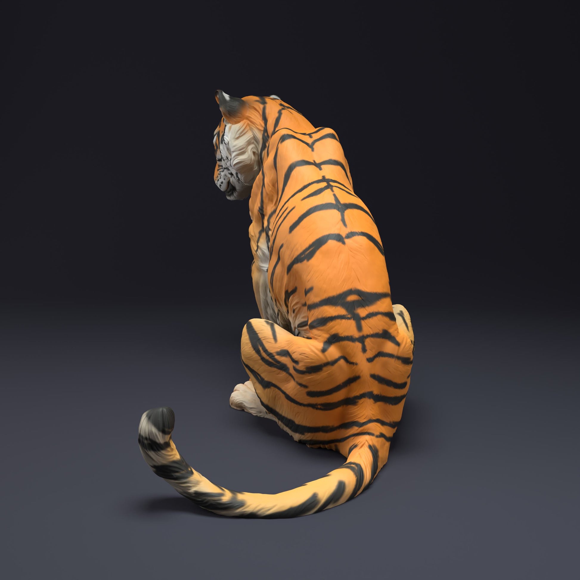 Produktfoto Tier Figur Diorama, Modellbau: 0: Wildtier Figur: sitzender Bengalischer Tiger (Ref 01_01_36)
