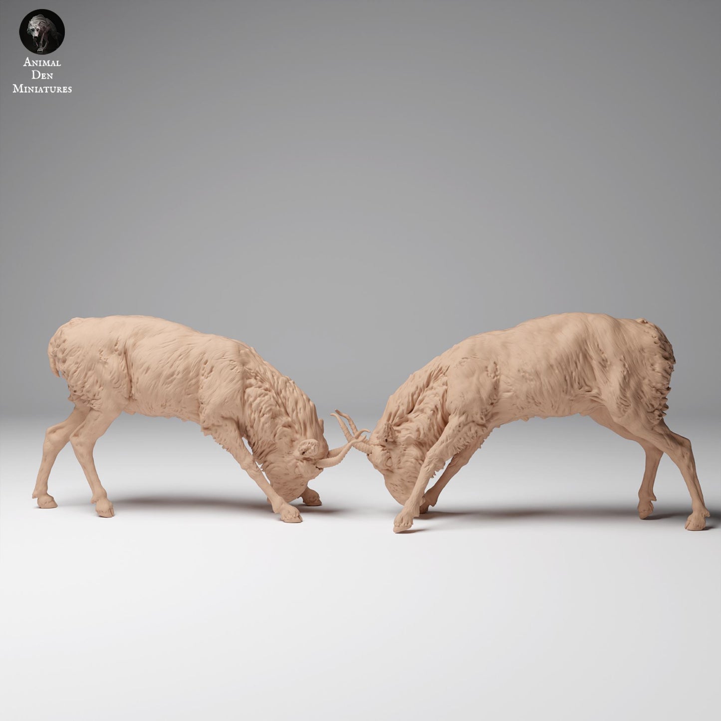 Produktová fotografie zvířecí figurky dioráma, modelářství: 0: Divoká zvířecí figurka: bojující mongolský samčí saiga (Ref 24_12_08)
