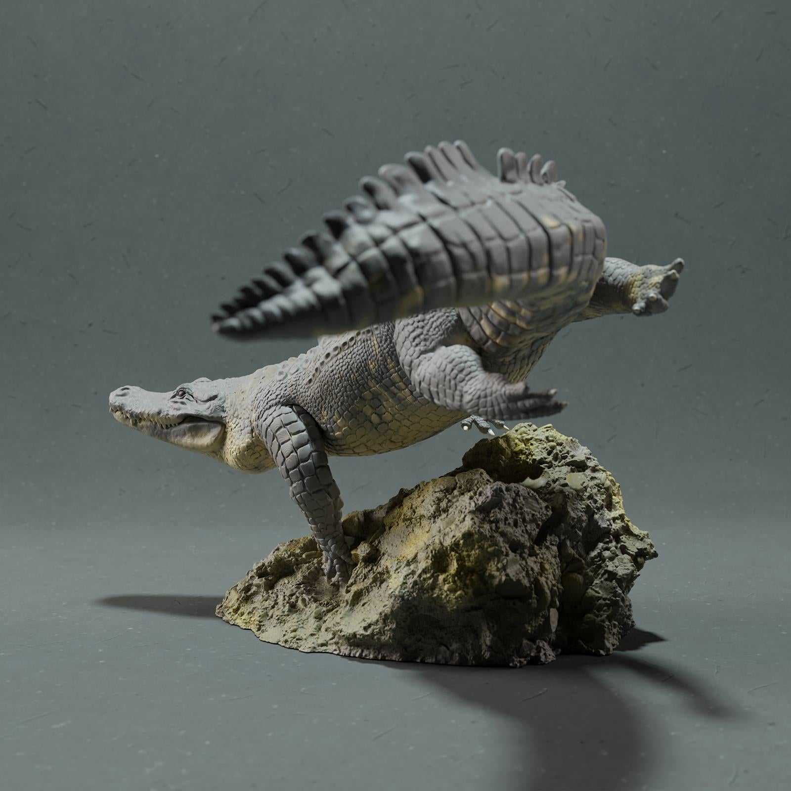 Product photo Animal Figure Diorama, Model Building: 0: Wildlife Figure: Swimming American Alligator (Ref 01_01_44)