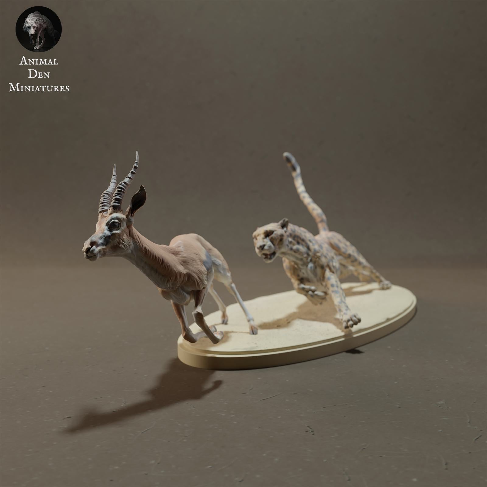 Produktfoto Tier Figur Diorama, Modellbau: 0: Tiere der Savanne Figur: jagender Gepard auf Thomson-Gazelle (Ref 01_01_43)
