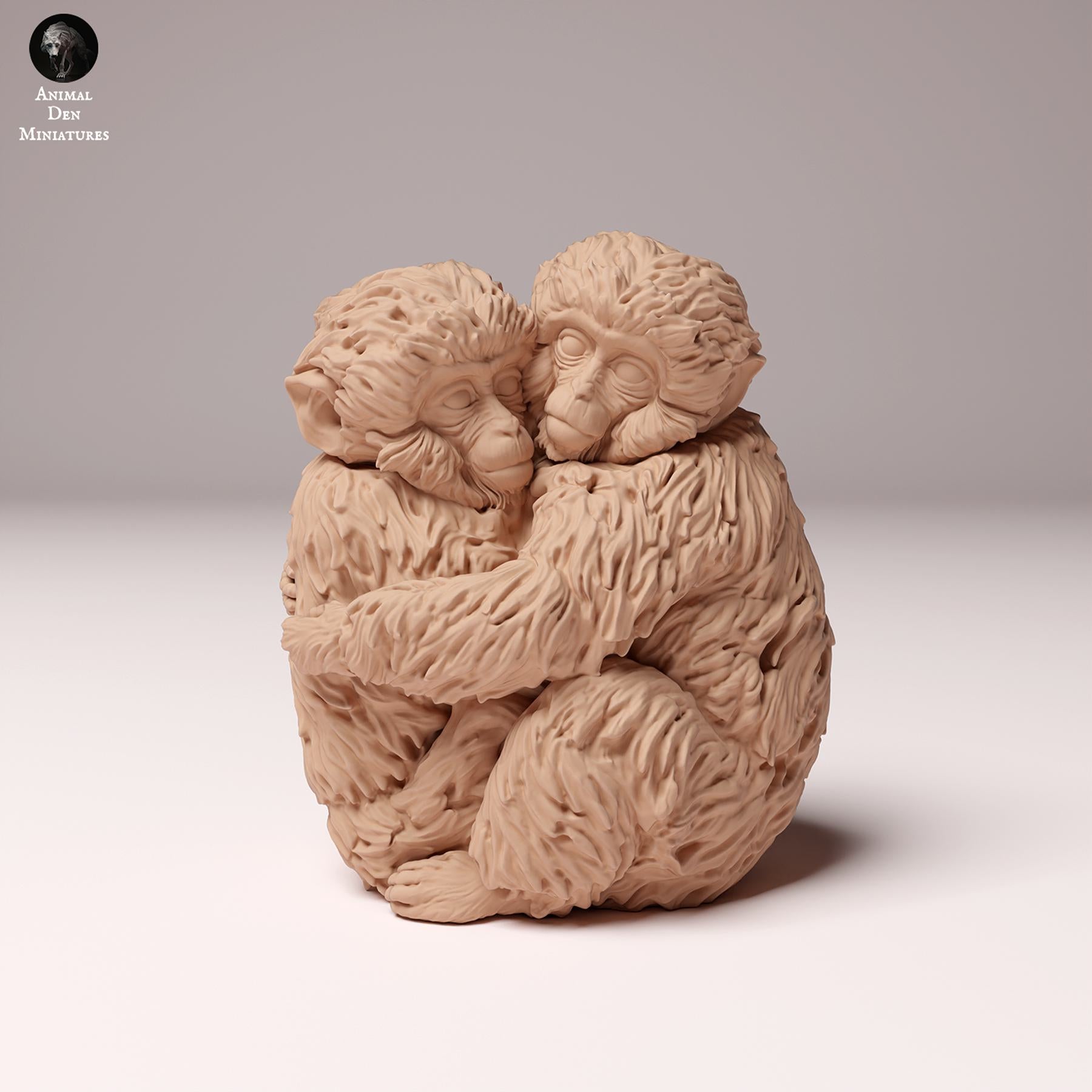 Produktfoto Tier Figur Diorama, Modellbau: 0: Wildtier Figur: Japanische Makakenbabys – Umarmung (Ref 24_10_06)