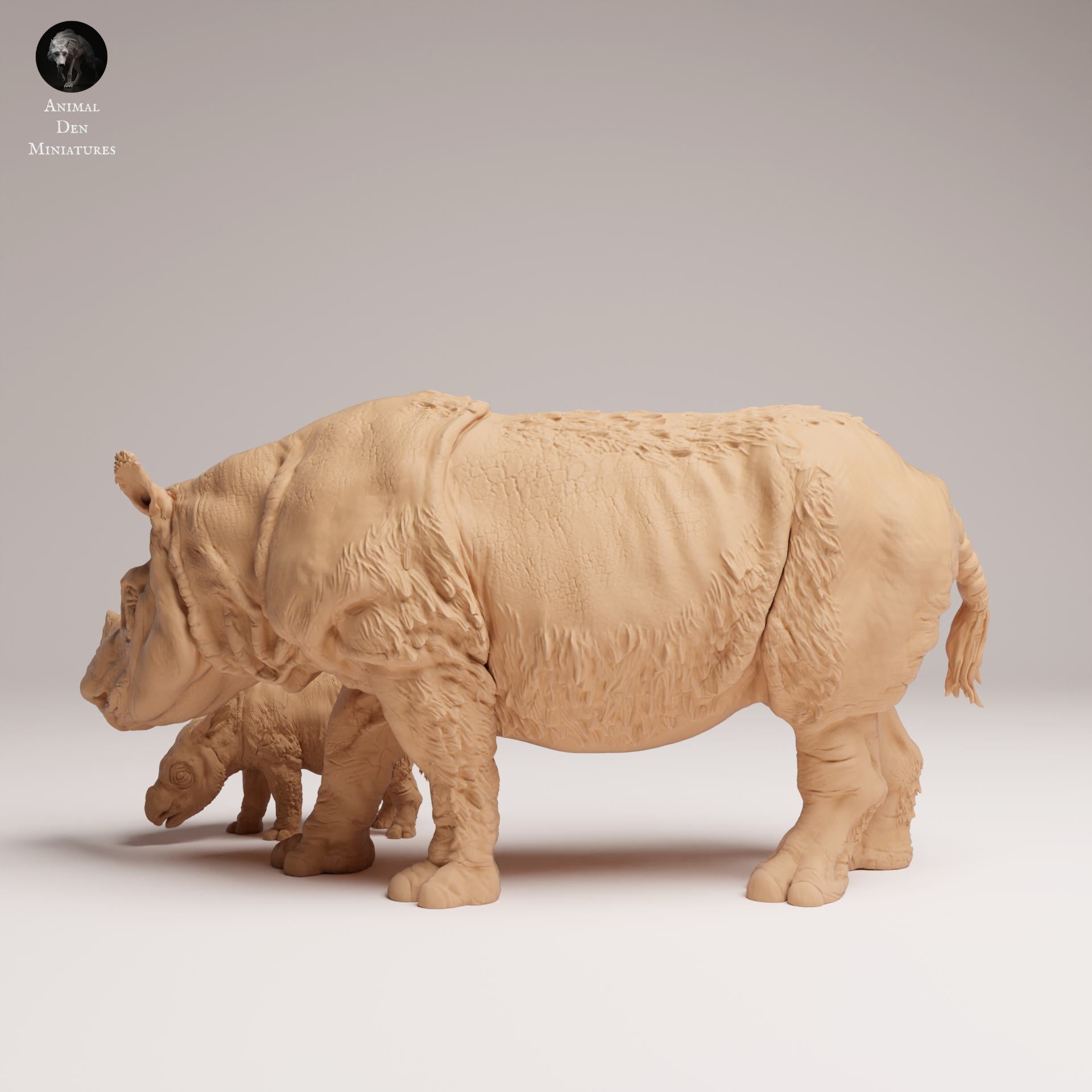 Produktfoto Tier Figur Diorama, Modellbau: 0: Wildtier Figur: Sumatra-Nashorn – Weibchen mit Kalb (Ref 25_03_05)
