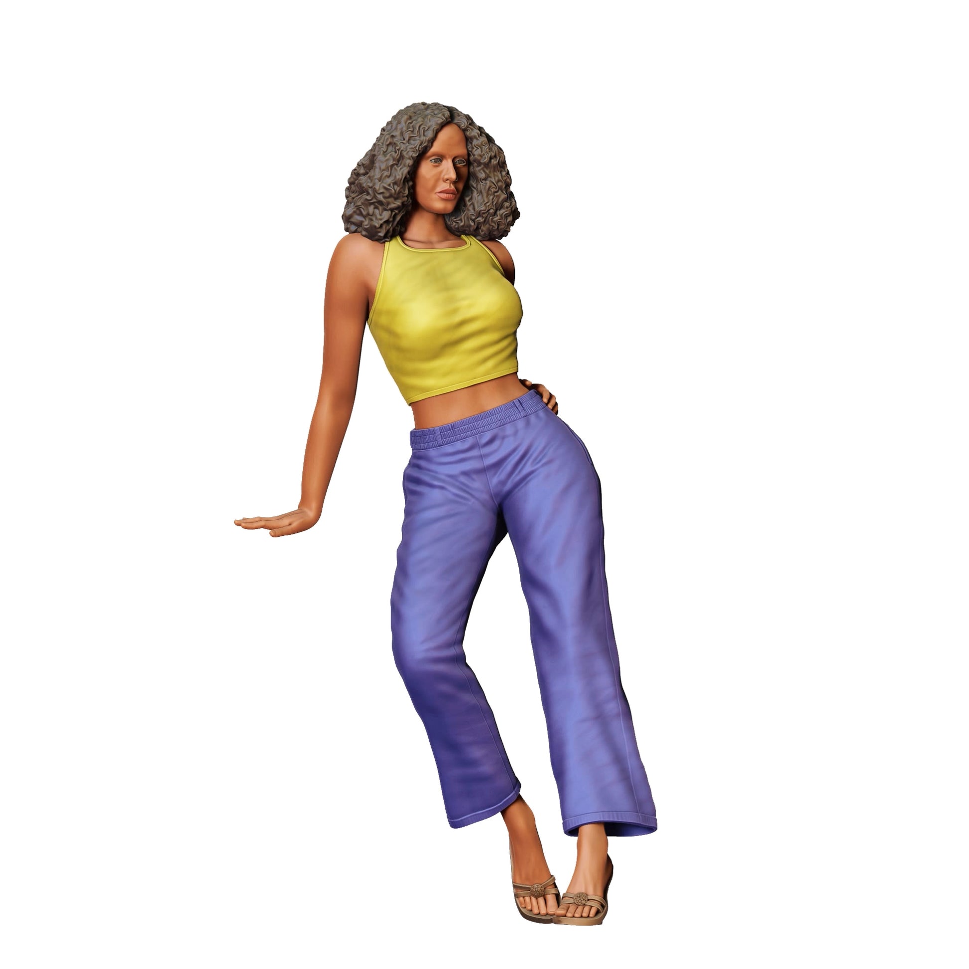 Diorama model building product photo 0: People leaning against car - Woman 1 (Ref. No. 340)