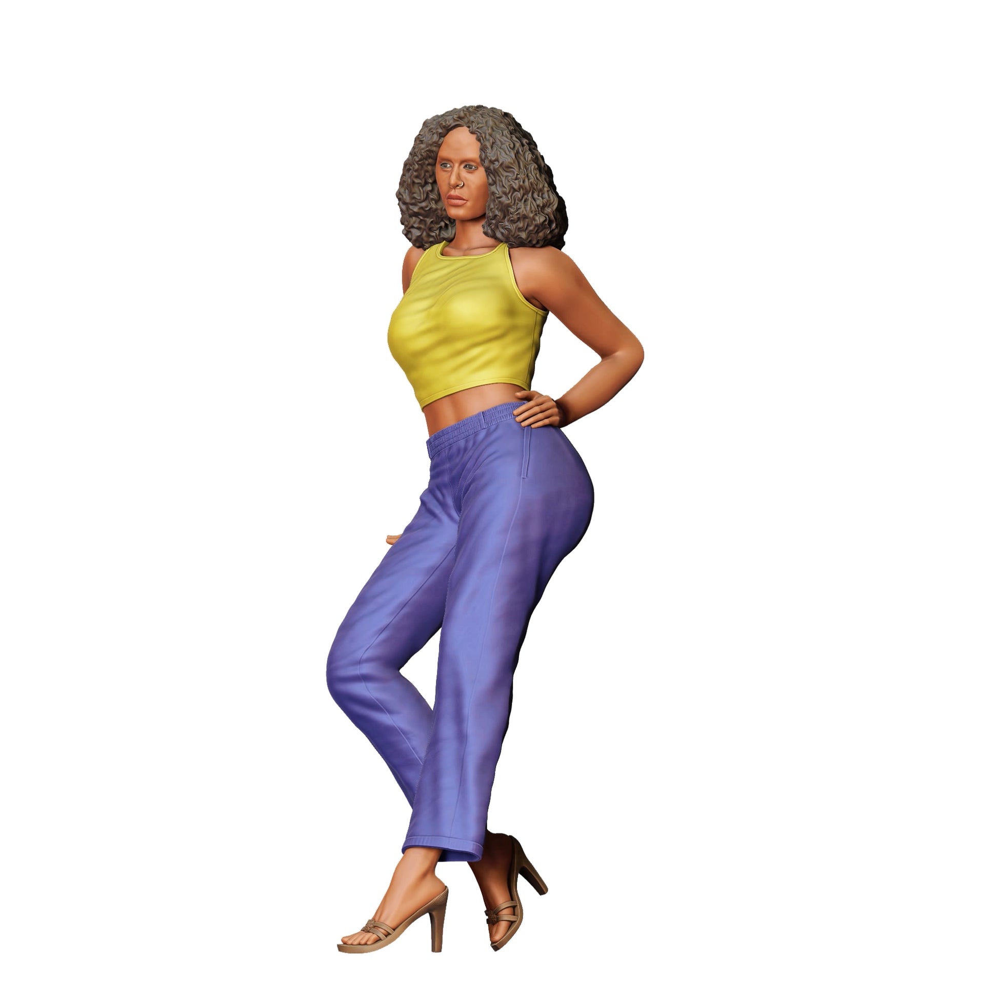 Diorama model building product photo 0: People leaning against car - Woman 1 (Ref. No. 340)