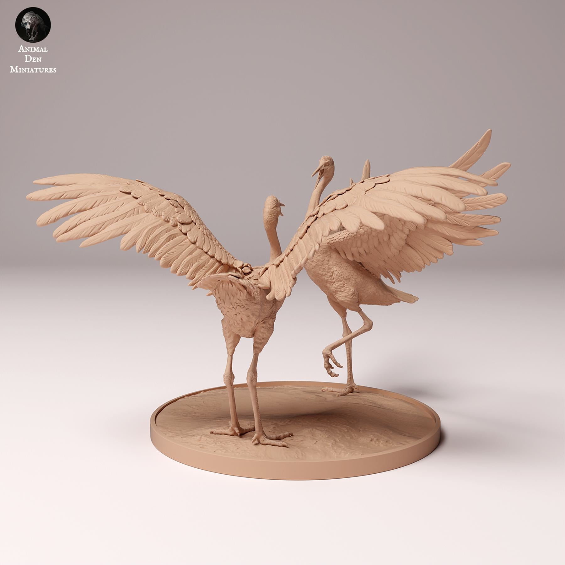 Product photo Animal Figure Diorama, Model Building: 0: Wildlife Figure: Dancing Manchurian Cranes – Red-crowned Crane (Ref 24_10_01)