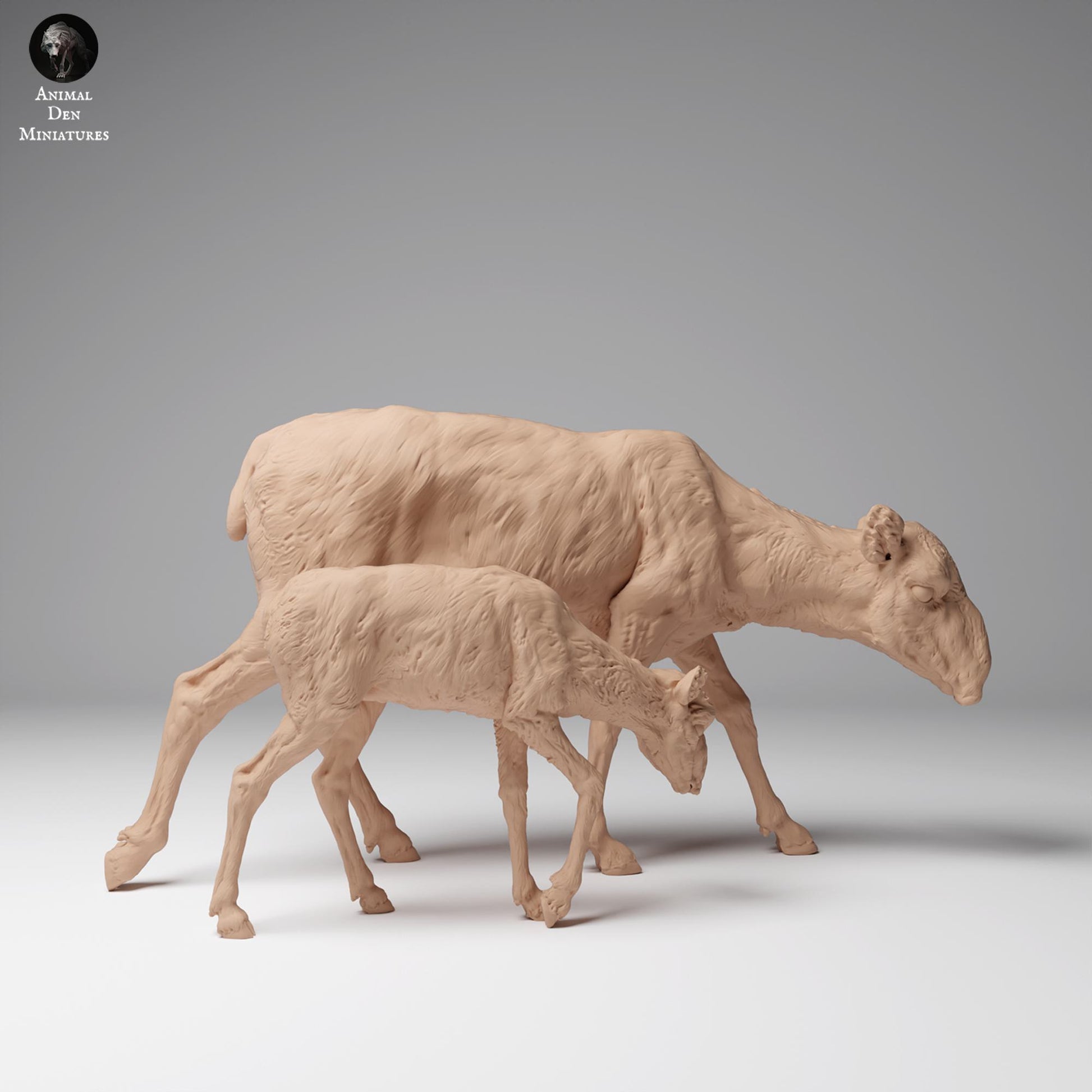 Zdjęcie produktu Figurki zwierzęcia Diorama, Modelarstwo: 0: Figurki dzikich zwierząt: Saiga mongolska – samica i cielę (Ref 24_12_09)