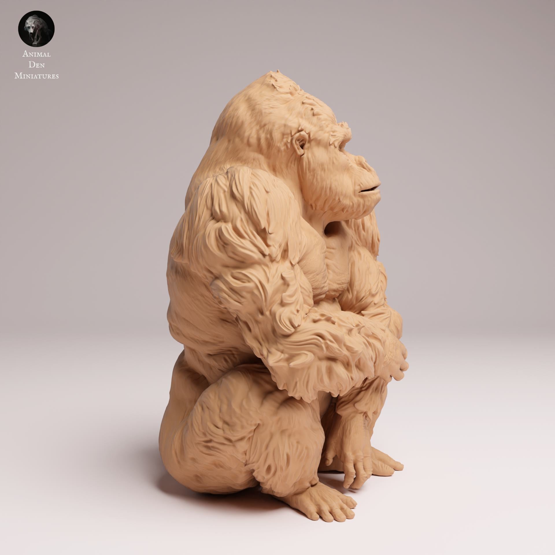 Zdjęcie produktu Figurki zwierzęcia Diorama, Modelarstwo: 0: Figurki zwierząt dżungli: siedzący wschodni goryl nizinny – srebrny grzbiet (Ref 25_07_06)