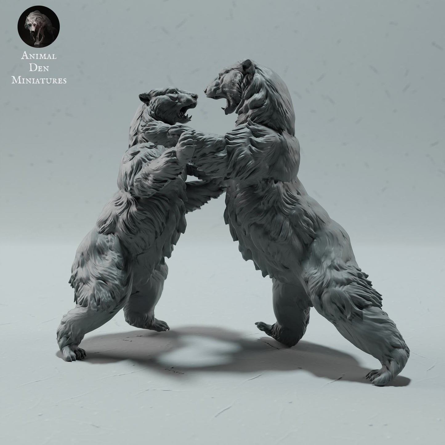 Produktové foto zvířecí figurky dioráma, modelářství: 0: divoká zvířecí figurka: bojující lední medvědi – Polar Bear Duo (Ref 01_01_25)