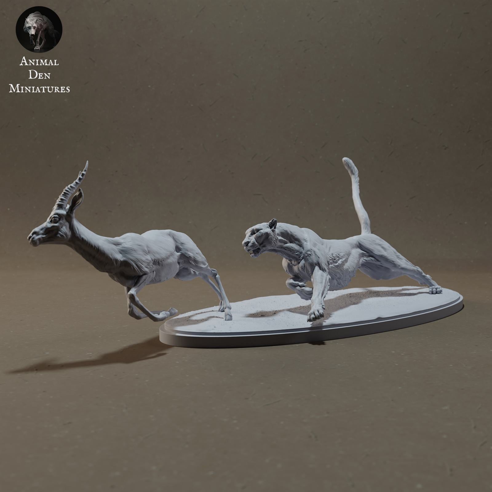Produktfoto Tier Figur Diorama, Modellbau: 0: Tiere der Savanne Figur: jagender Gepard auf Thomson-Gazelle (Ref 01_01_43)