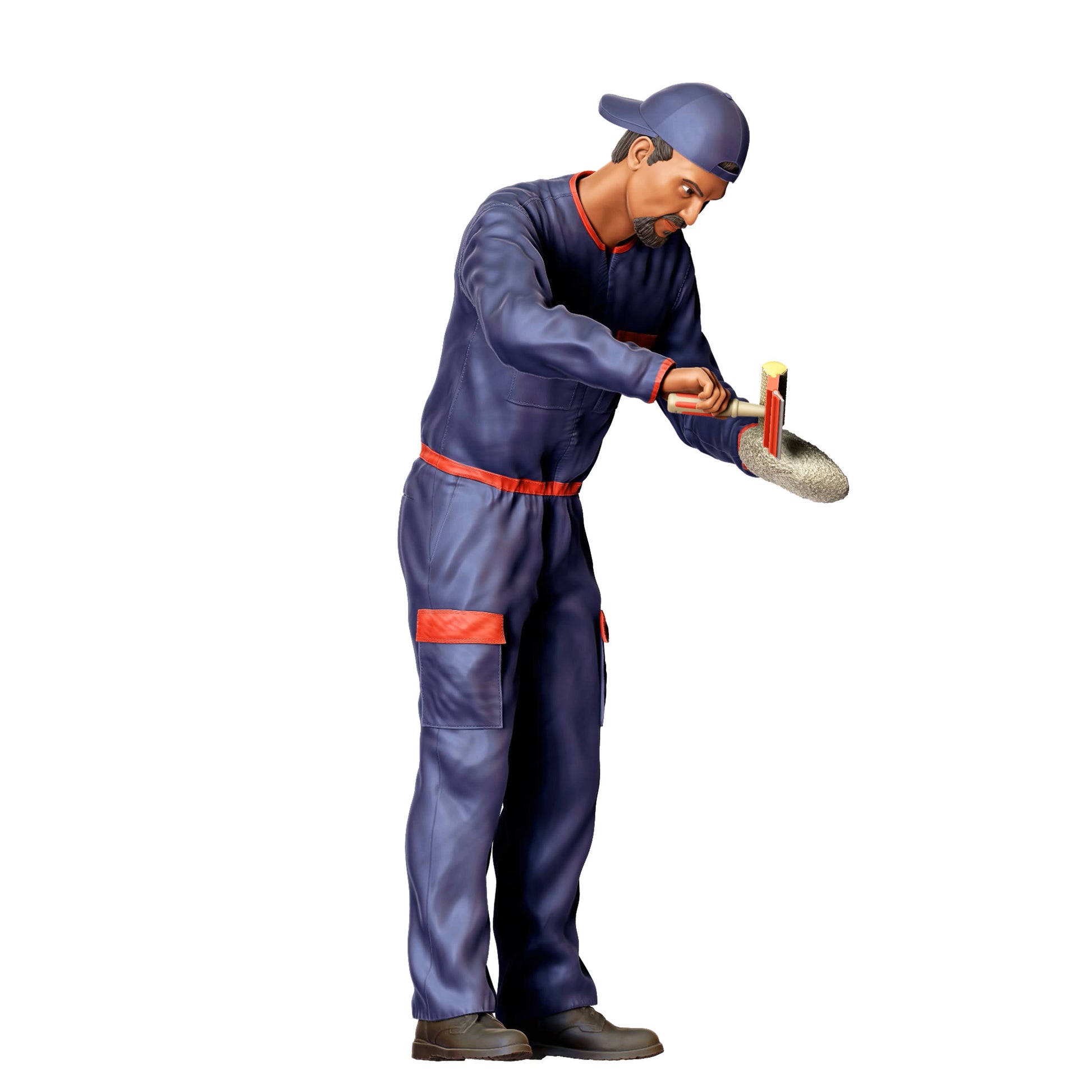 Diorama Modellbau Produktfoto 0: Tankwart mit Schwamm und Fensterabzieher – Figur in Arbeitskleidung (Ref. Nr. 434)