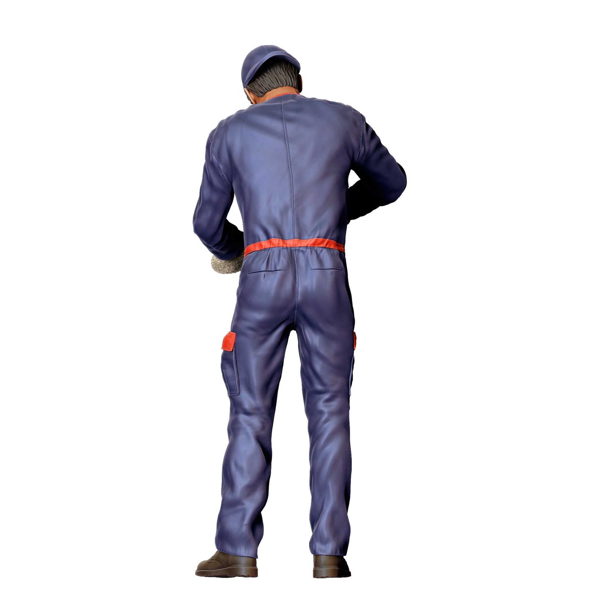 Diorama Modellbau Produktfoto 0: Tankwart mit Schwamm und Fensterabzieher – Figur in Arbeitskleidung (Ref. Nr. 434)