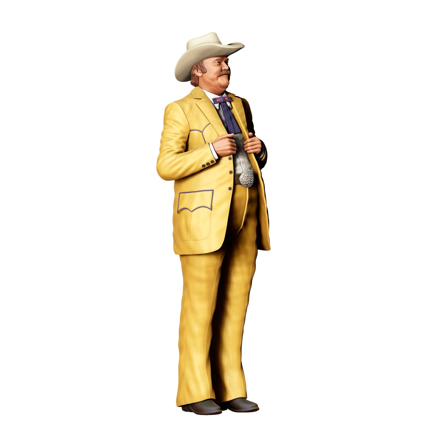 Diorama Modellbau Produktfoto 0: Älterer Mann im Anzug mit Cowboyhut – Figur mit Weste und Fliege (Ref. Nr. 402)