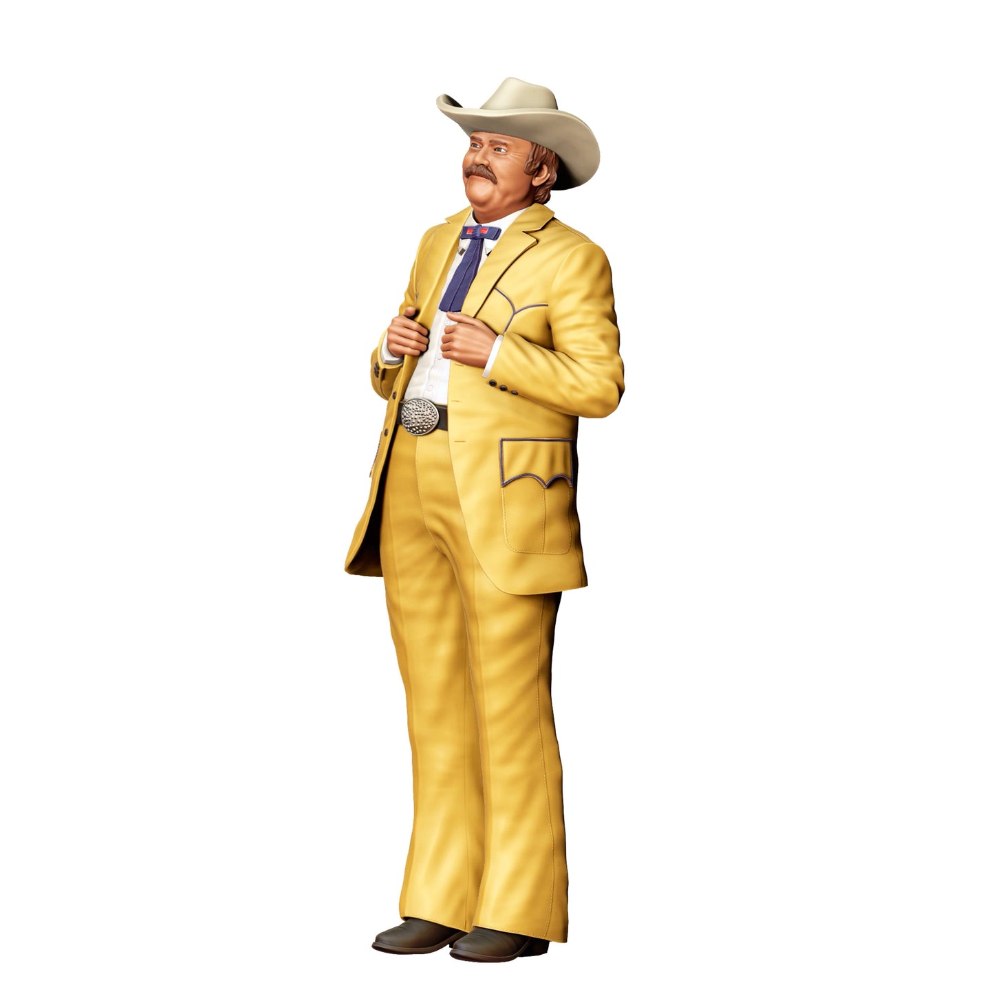 Diorama Modellbau Produktfoto 0: Älterer Mann im Anzug mit Cowboyhut – Figur mit Weste und Fliege (Ref. Nr. 402)