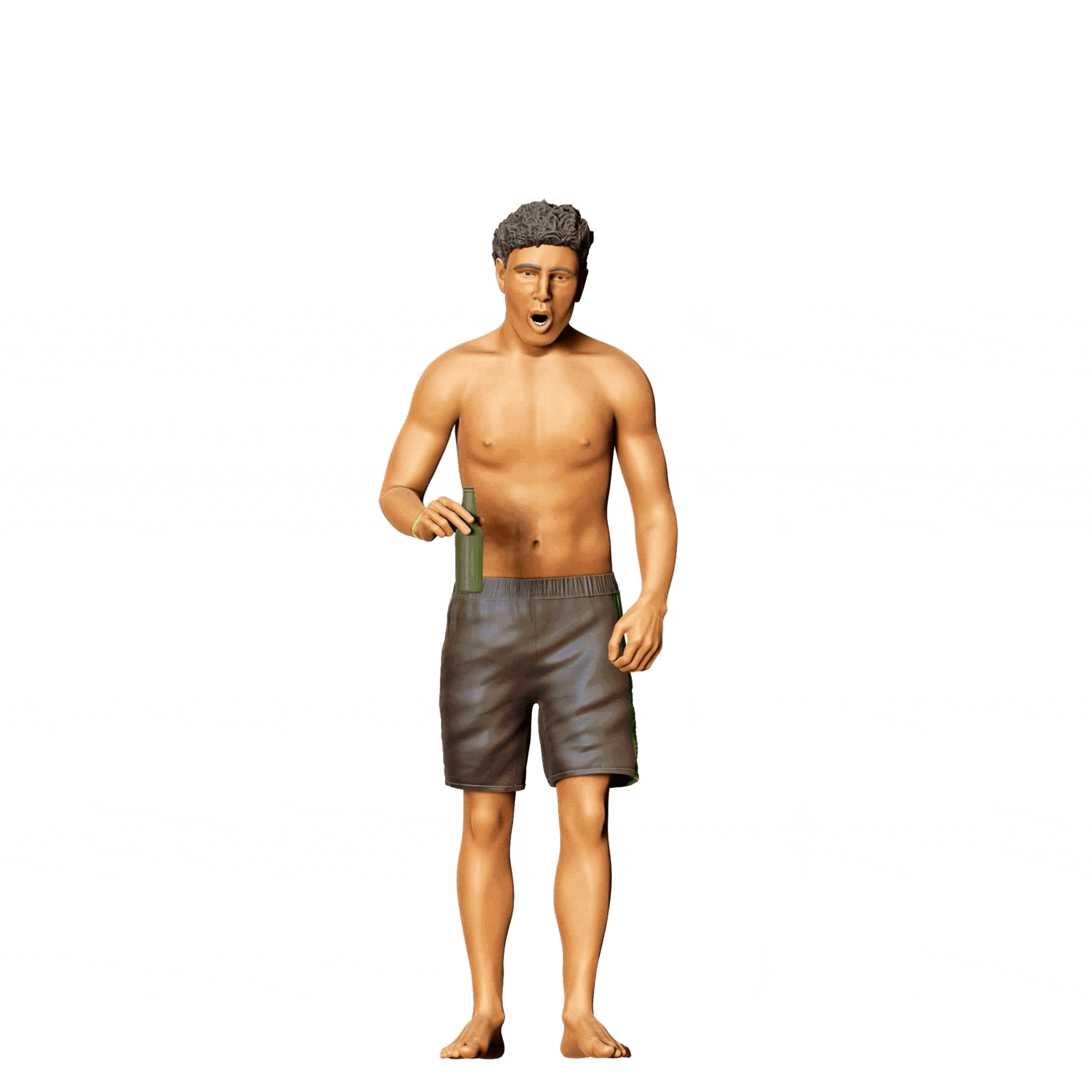 Diorama model building product photo 0: Pool Party Guests - Man with Beer Bottle (Ref. No. 325)