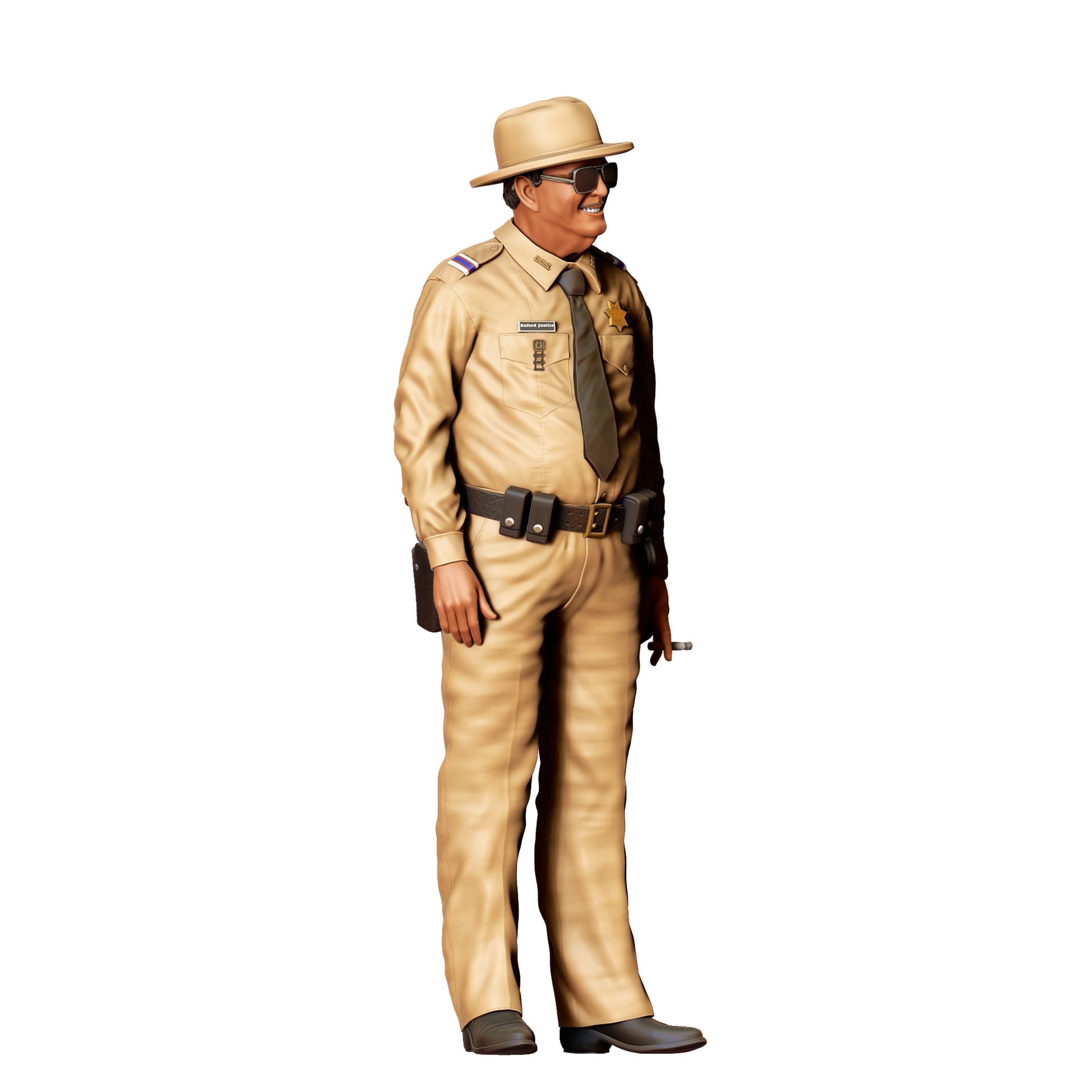 Diorama Modellbau Produktfoto 0: Sheriff mit Sonnenbrille und Hut – Figur in Uniform mit Krawatte (Ref. Nr. 406)