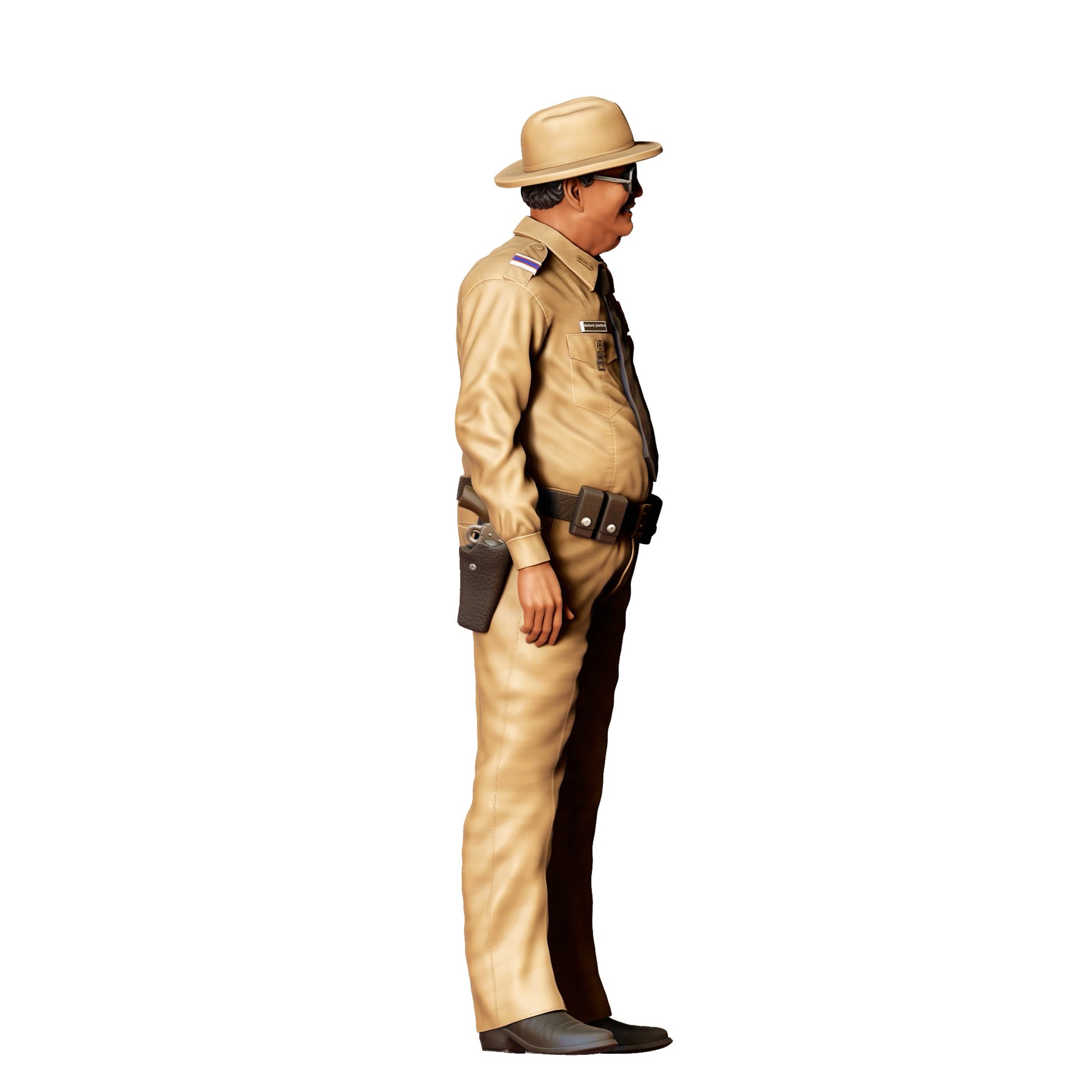 Diorama Modellbau Produktfoto 0: Sheriff mit Sonnenbrille und Hut – Figur in Uniform mit Krawatte (Ref. Nr. 406)