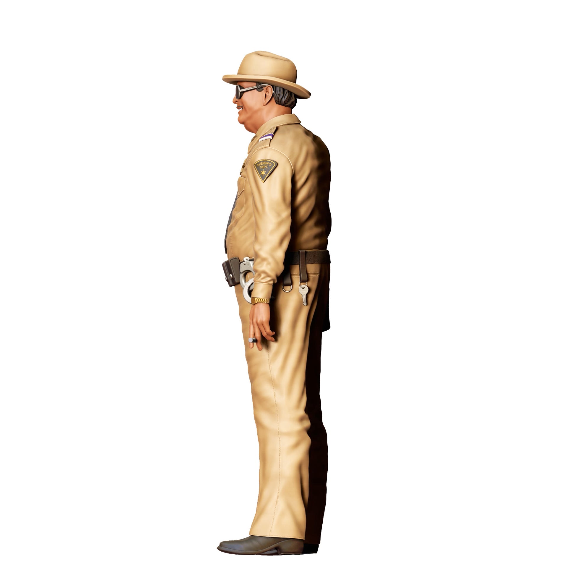 Diorama Modellbau Produktfoto 0: Sheriff mit Sonnenbrille und Hut – Figur in Uniform mit Krawatte (Ref. Nr. 406)