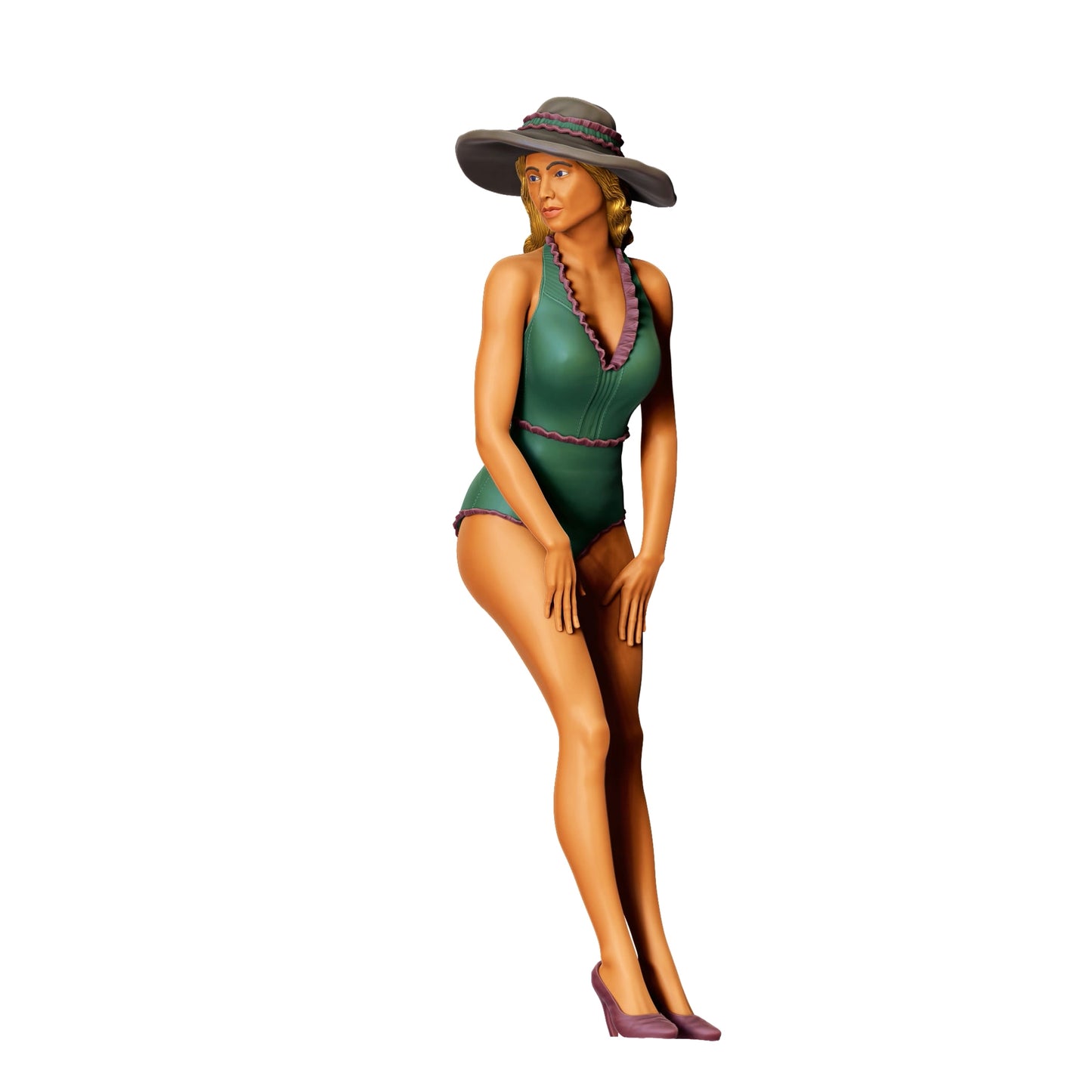 Diorama modelářství produktová fotografie 0: PinUp dívka E - Hezká dáma s kloboukem (Ref. č. 386)