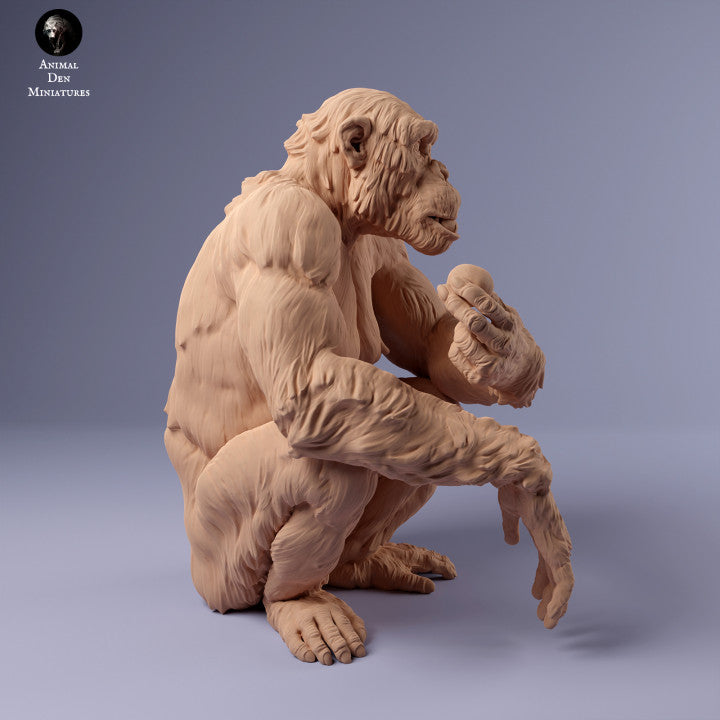 Produktové foto zvířecí figurky diorama, modelářství: 0: samice šimpanze s jídlem: zvířata z Afriky