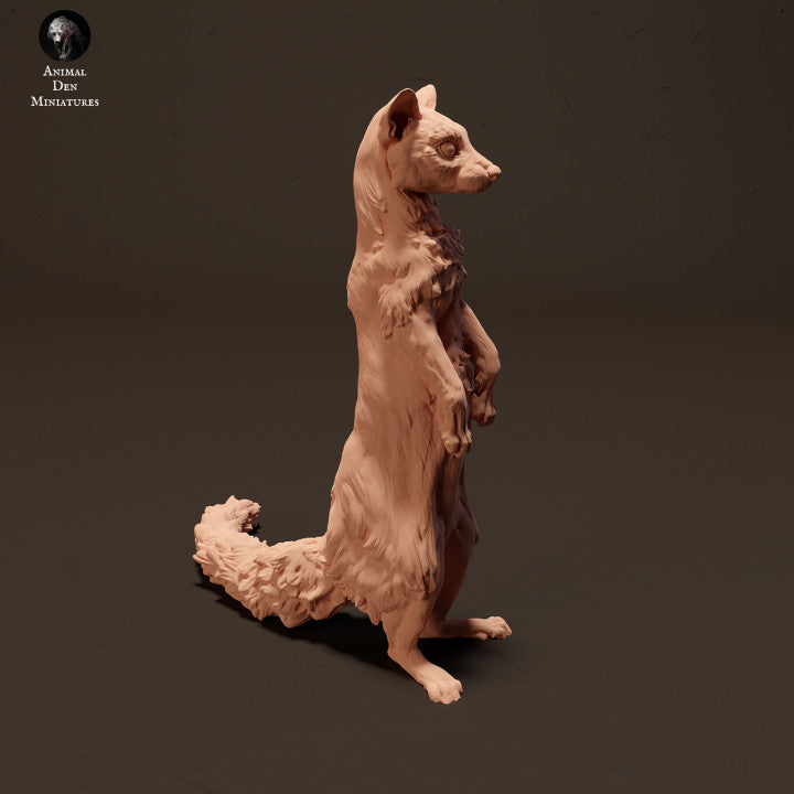 Produktová fotografie zvířecí figurky dioráma, modelářství: 0: Ginsterkatze/ Genet stojící: Zvířata z Afriky