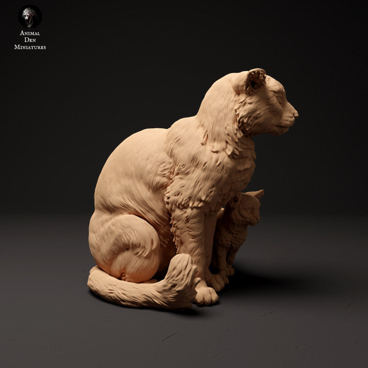 Foto del prodotto Figura di animale Diorama, Modellismo: 0: Gatto selvatico scozzese seduto con cucciolo: Animali della Scandinavia