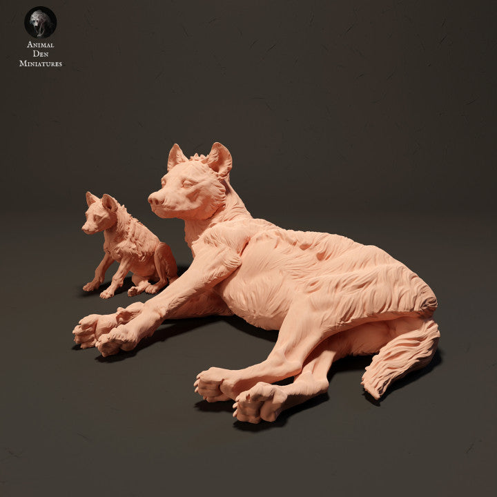 Foto do produto de figura de animal em diorama, modelismo: 0: Hiena com filhote: Animais da África
