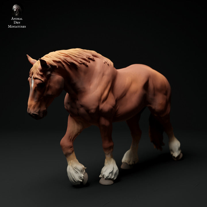 Produktfoto Tier Figur Diorama, Modellbau: 0: Farm Tier Figur: gehendes Pferd, Stute - Suffolk Punch