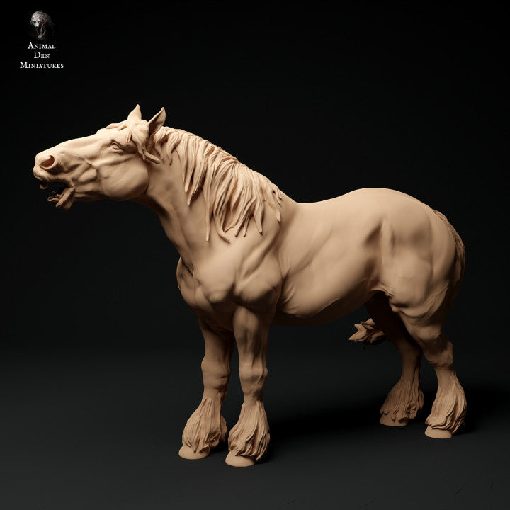 Product photo Animal Figure Diorama, Model Building: 0: Farm Animal Figure: neighing horse - Suffolk Punch