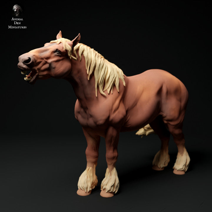 Foto do produto Figura de Animal Diorama, Modelismo: 0: Figura de Animal de Fazenda: cavalo relinchando - Suffolk Punch