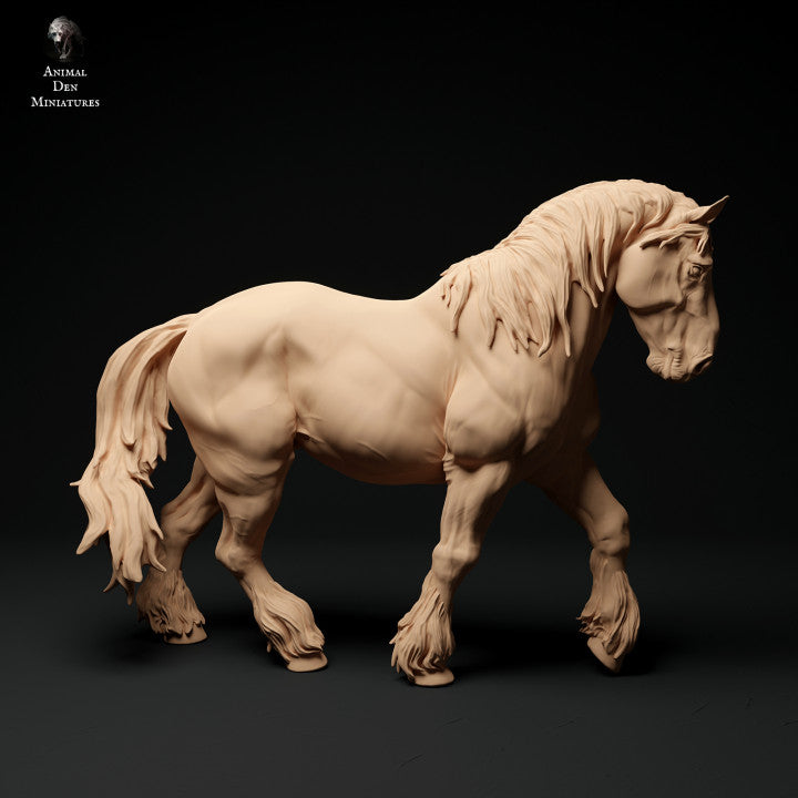 Product photo animal figure diorama, model building: 0: Farm animal figure: trotting horse - Suffolk Punch