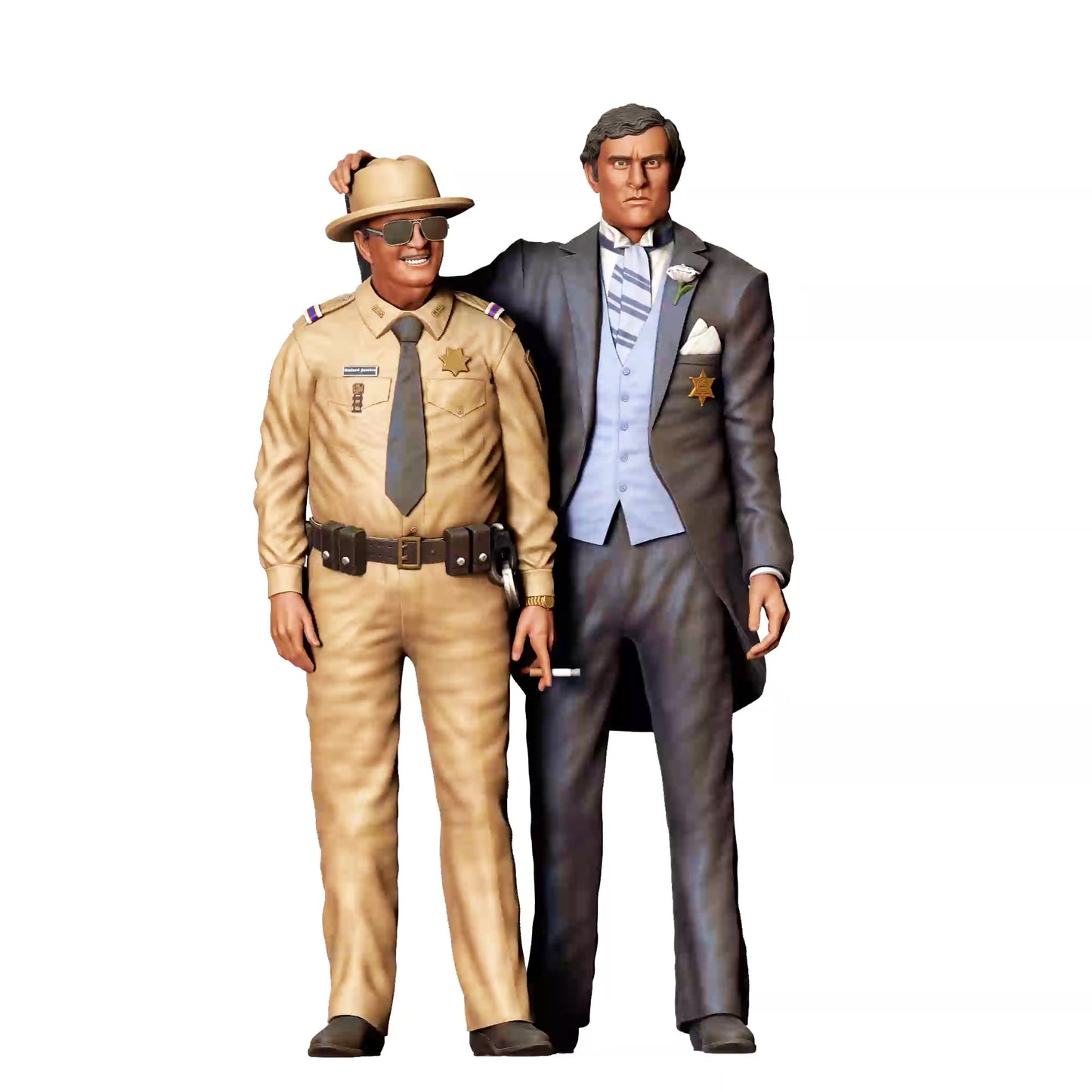 Diorama Modellbau Produktfoto 0: Sheriff und Bürgermeister – Figurenpaar in Uniform und Anzug (Ref. Nr. 407)