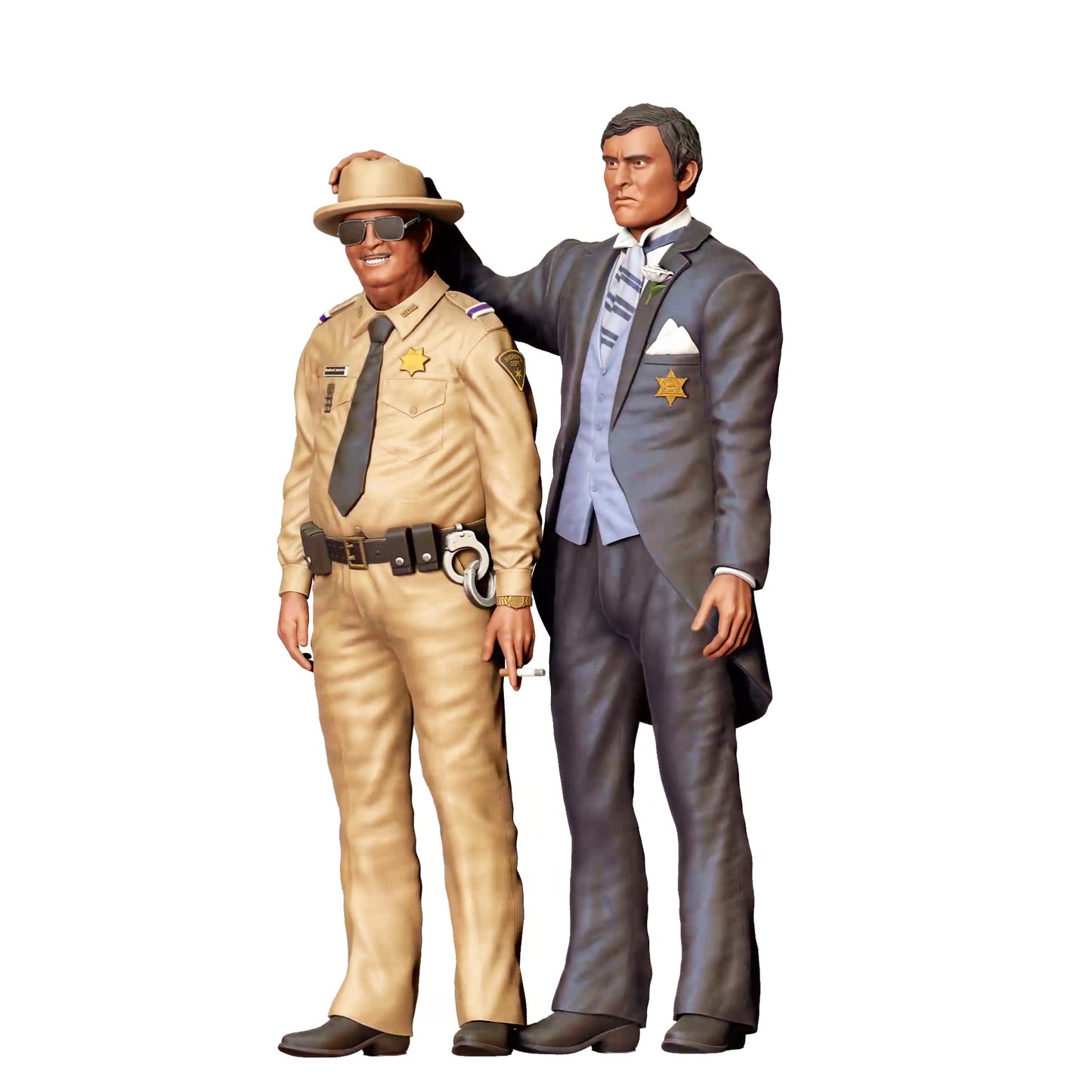 Diorama Modellbau Produktfoto 0: Sheriff und Bürgermeister – Figurenpaar in Uniform und Anzug (Ref. Nr. 407)