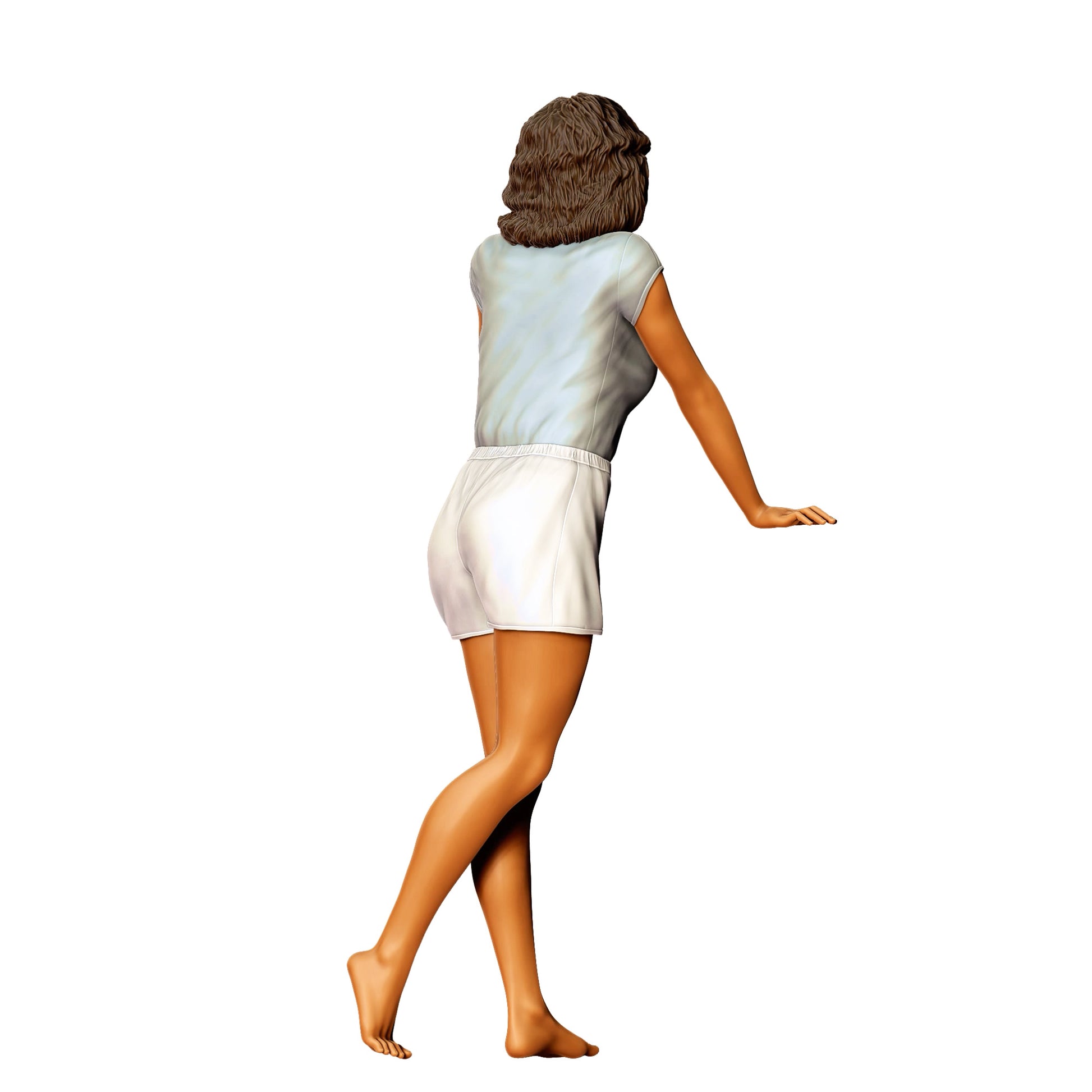 Model dioramy zdjęcie produktu 0: Kobieta oparta w okularach przeciwsłonecznych – figura w letnim stroju (Nr ref. 440)