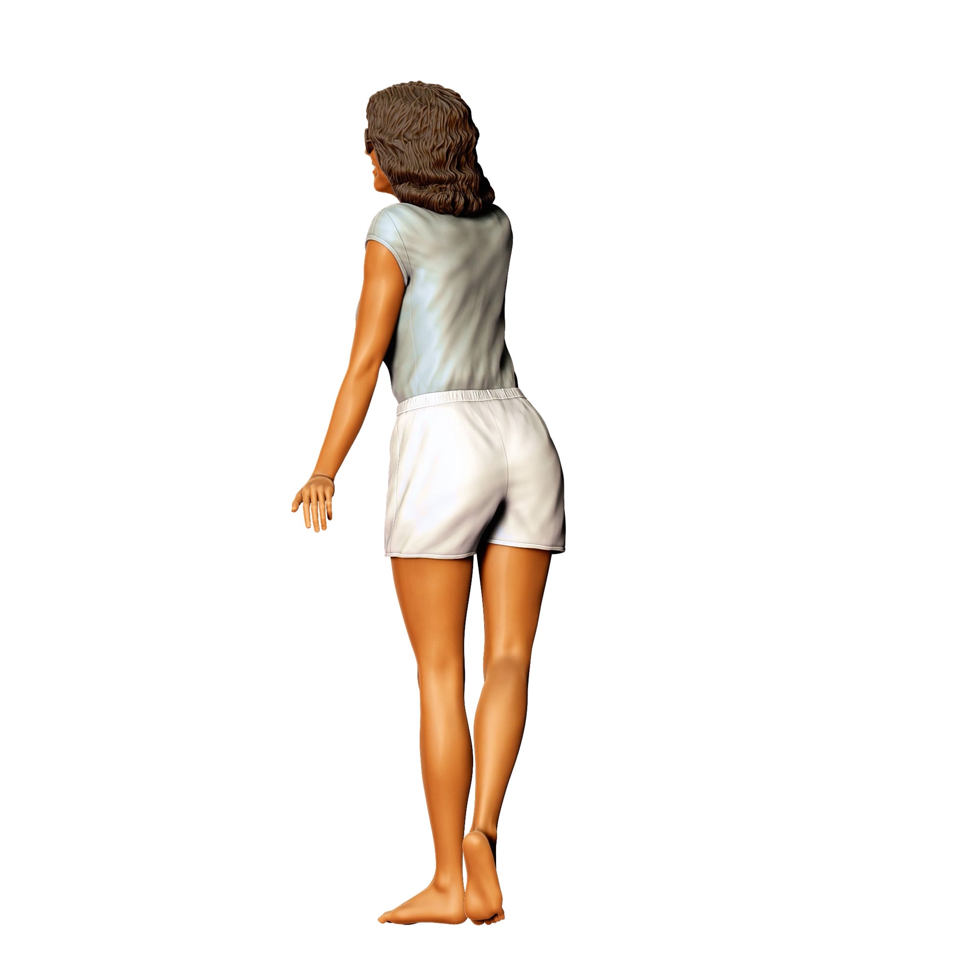 Model dioramy zdjęcie produktu 0: Kobieta oparta w okularach przeciwsłonecznych – figura w letnim stroju (Nr ref. 440)