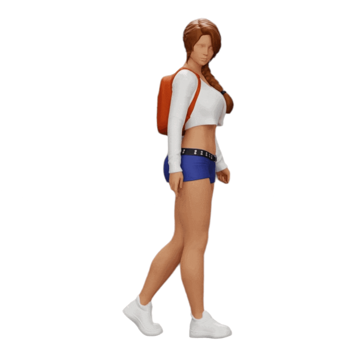 Miniatura: Sexy dívka v šortkách, mini tričku a batohu (č. a0)