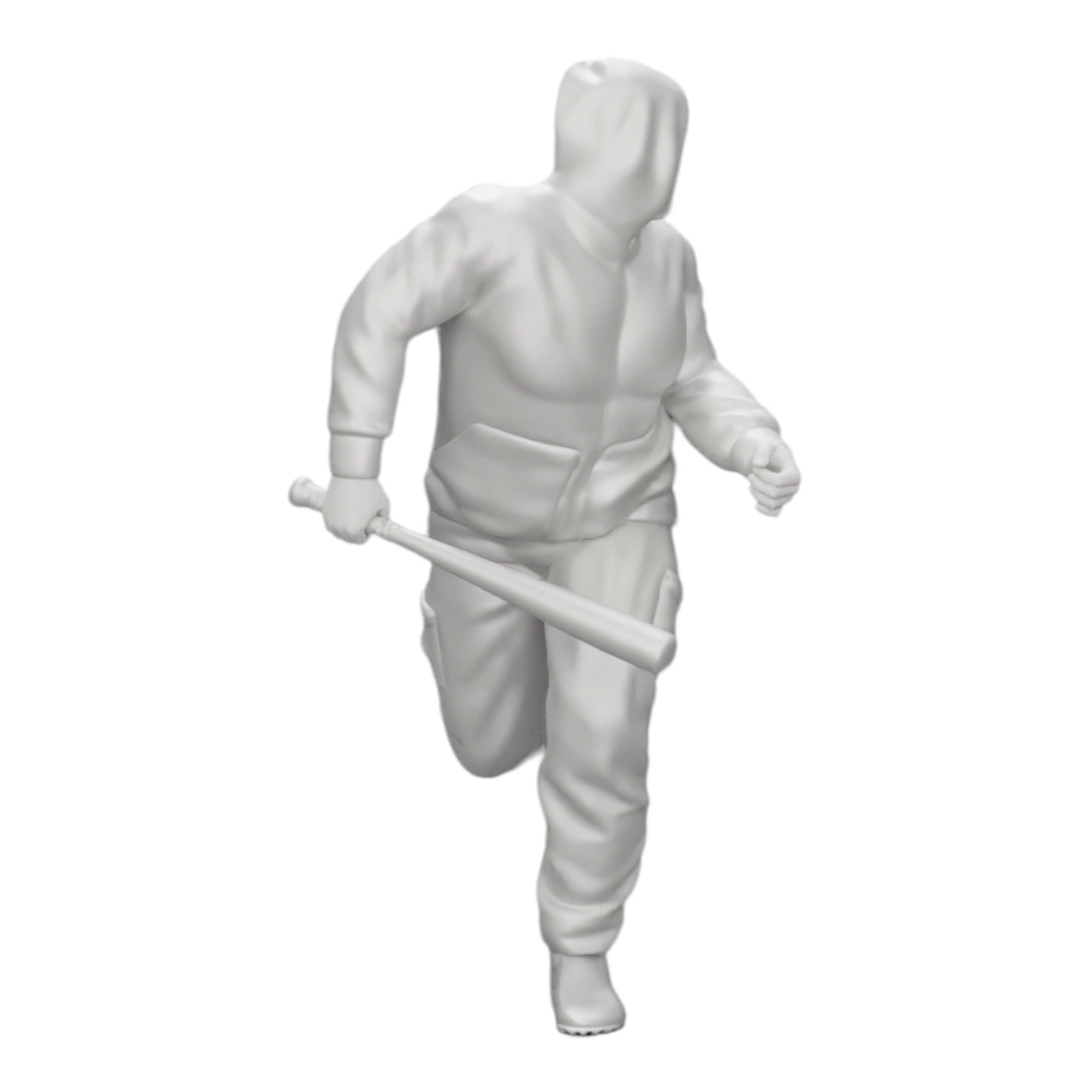 Diorama Modellbau Produktfoto 0: Gangster mit Kapuzenpulli und Baseballschläger auf der Flucht (Ref Nr. A1)