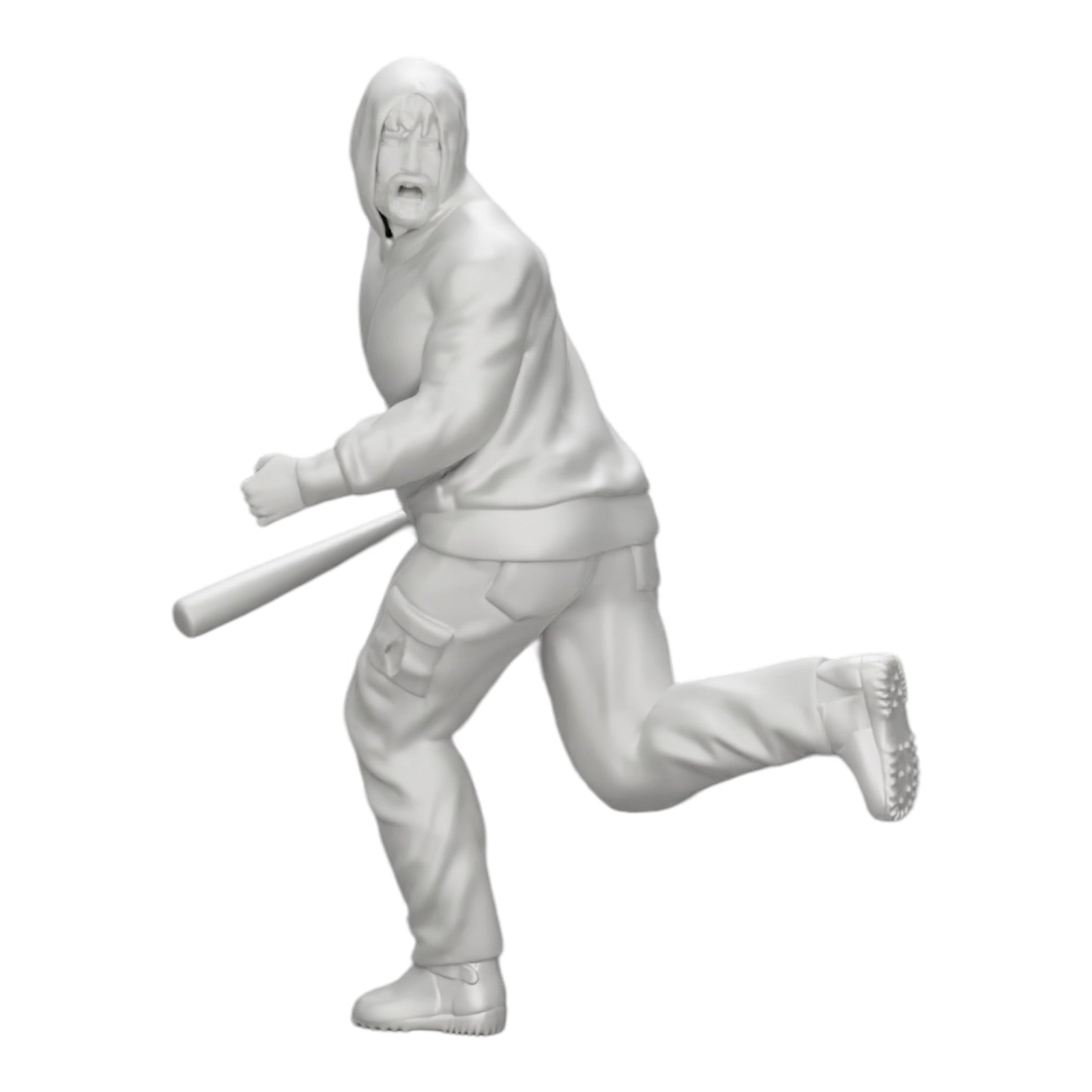 Diorama Modellbau Produktfoto 0: Gangster mit Kapuzenpulli und Baseballschläger auf der Flucht (Ref Nr. A1)