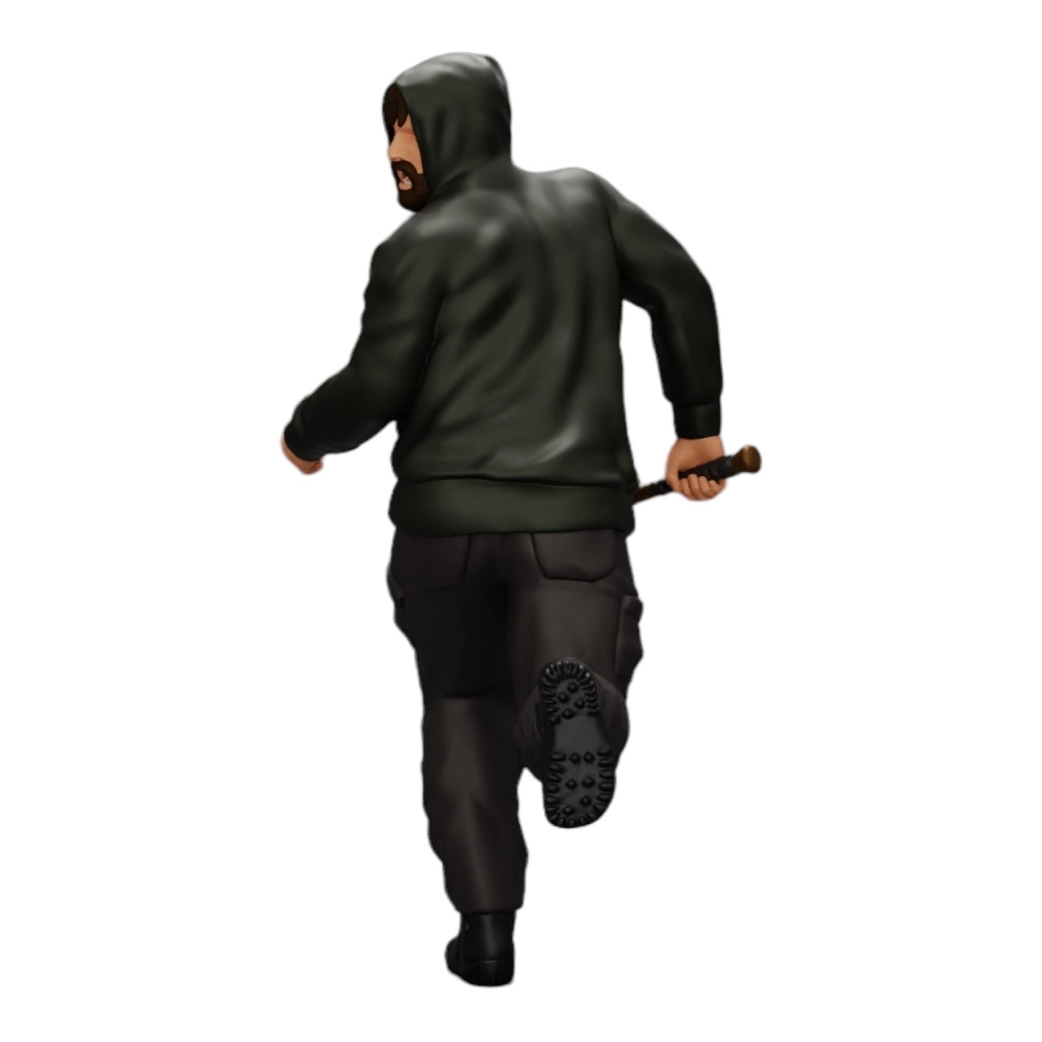 Diorama Modellbau Produktfoto 0: Gangster mit Kapuzenpulli und Baseballschläger auf der Flucht (Ref Nr. A1)