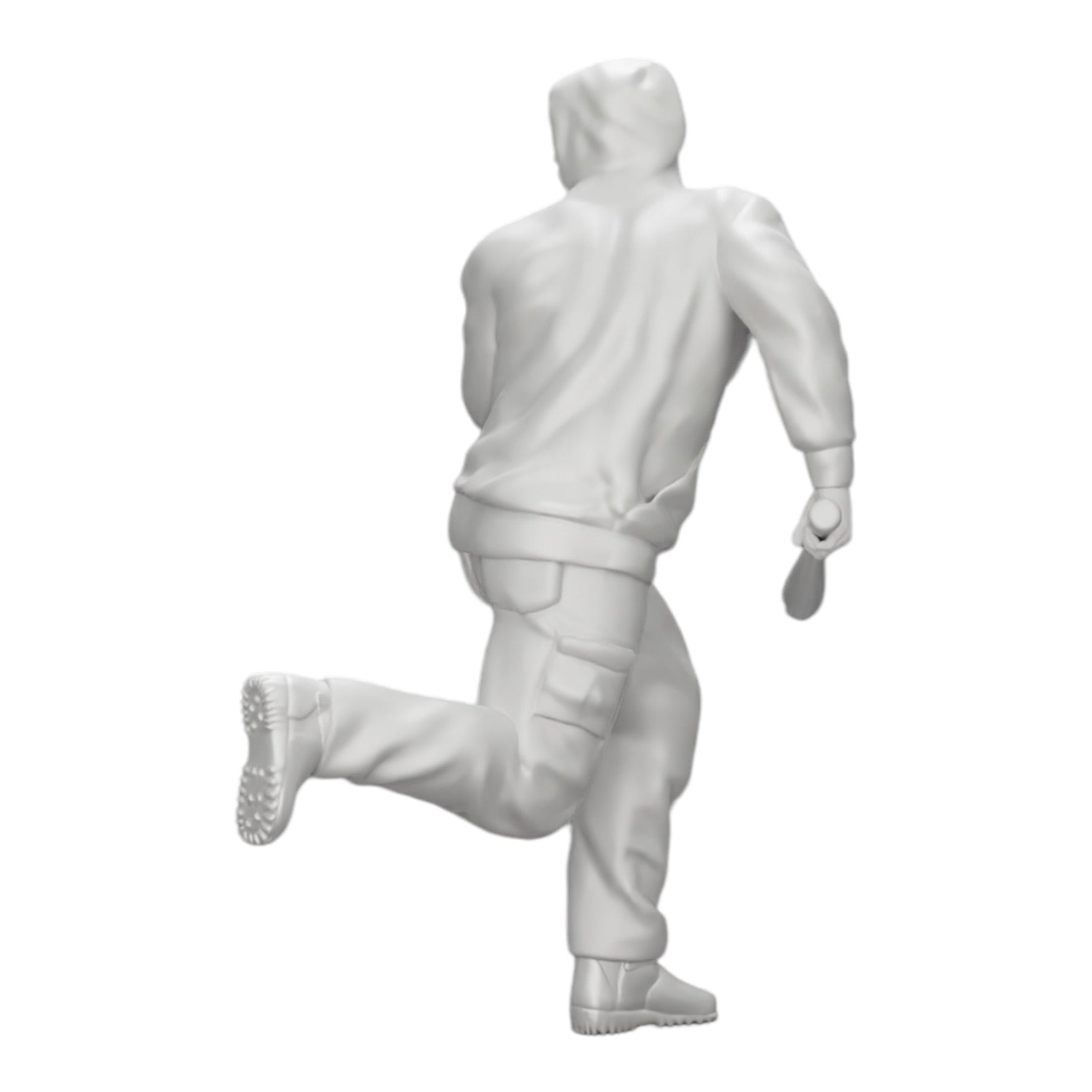 Diorama Modellbau Produktfoto 0: Gangster mit Kapuzenpulli und Baseballschläger auf der Flucht (Ref Nr. A1)