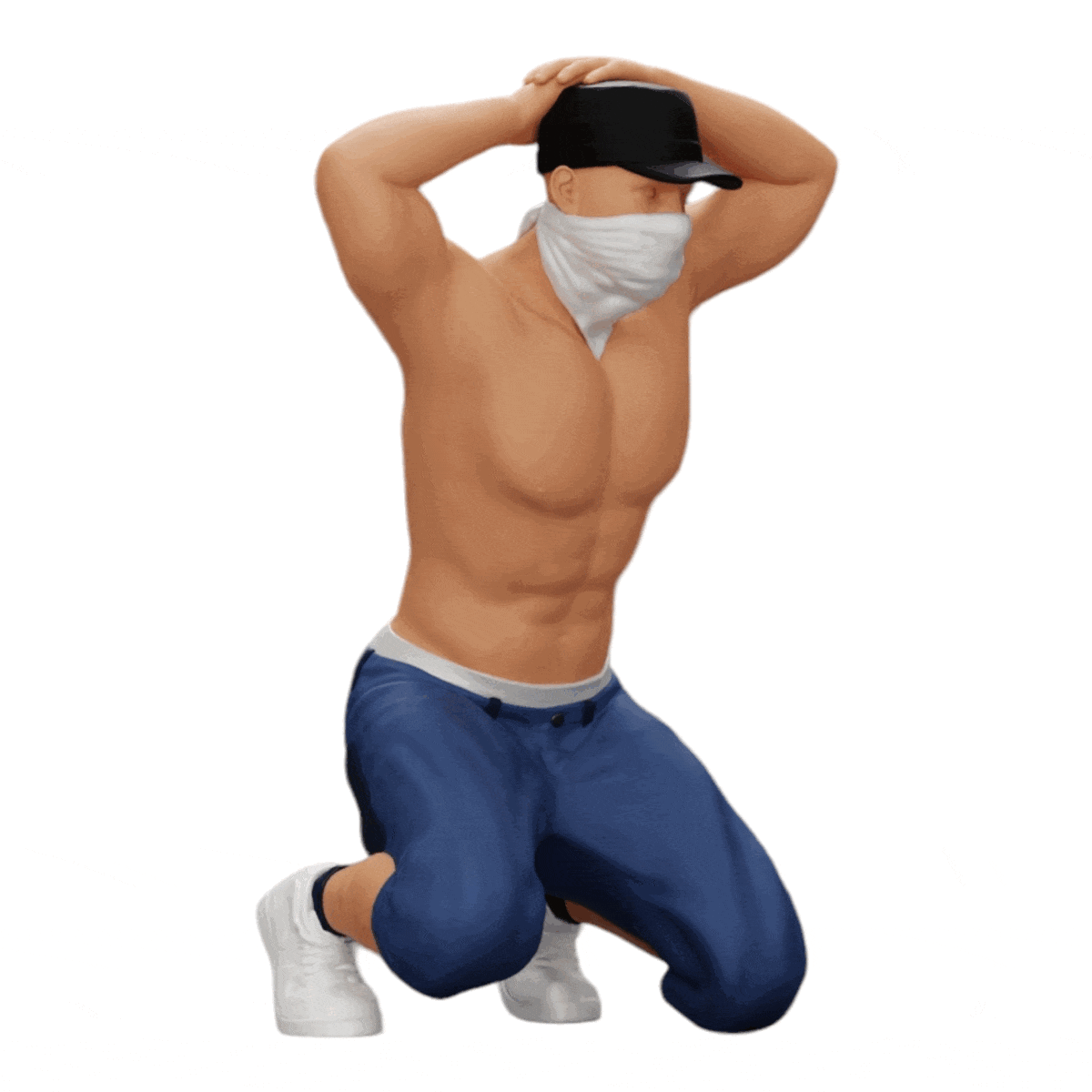 Diorama model building product photo 0: Gangster with mask and hat before arrest (Ref No. A2)