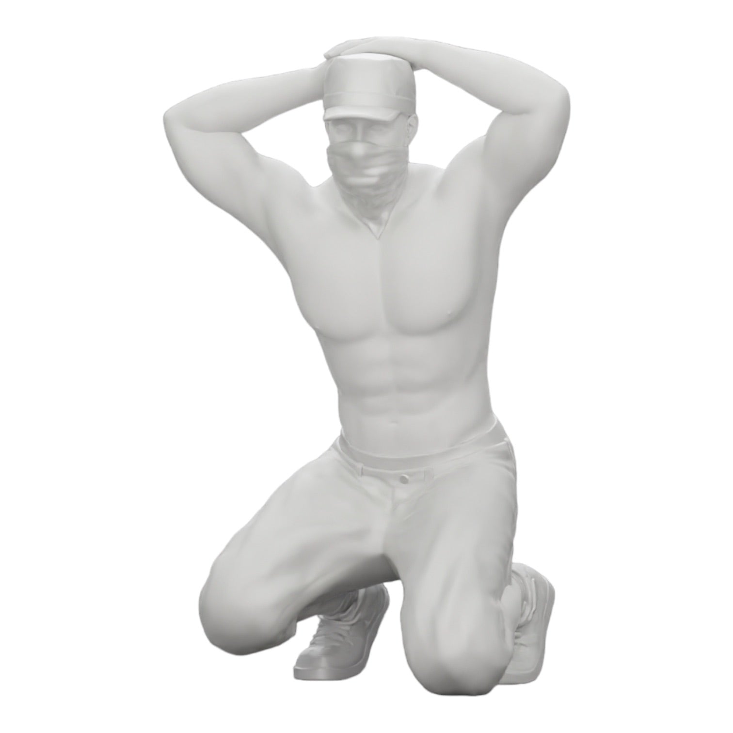 Diorama model building product photo 0: Gangster with mask and hat before arrest (Ref No. A2)