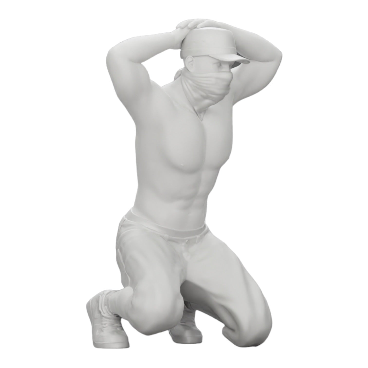 Diorama model building product photo 0: Gangster with mask and hat before arrest (Ref No. A2)