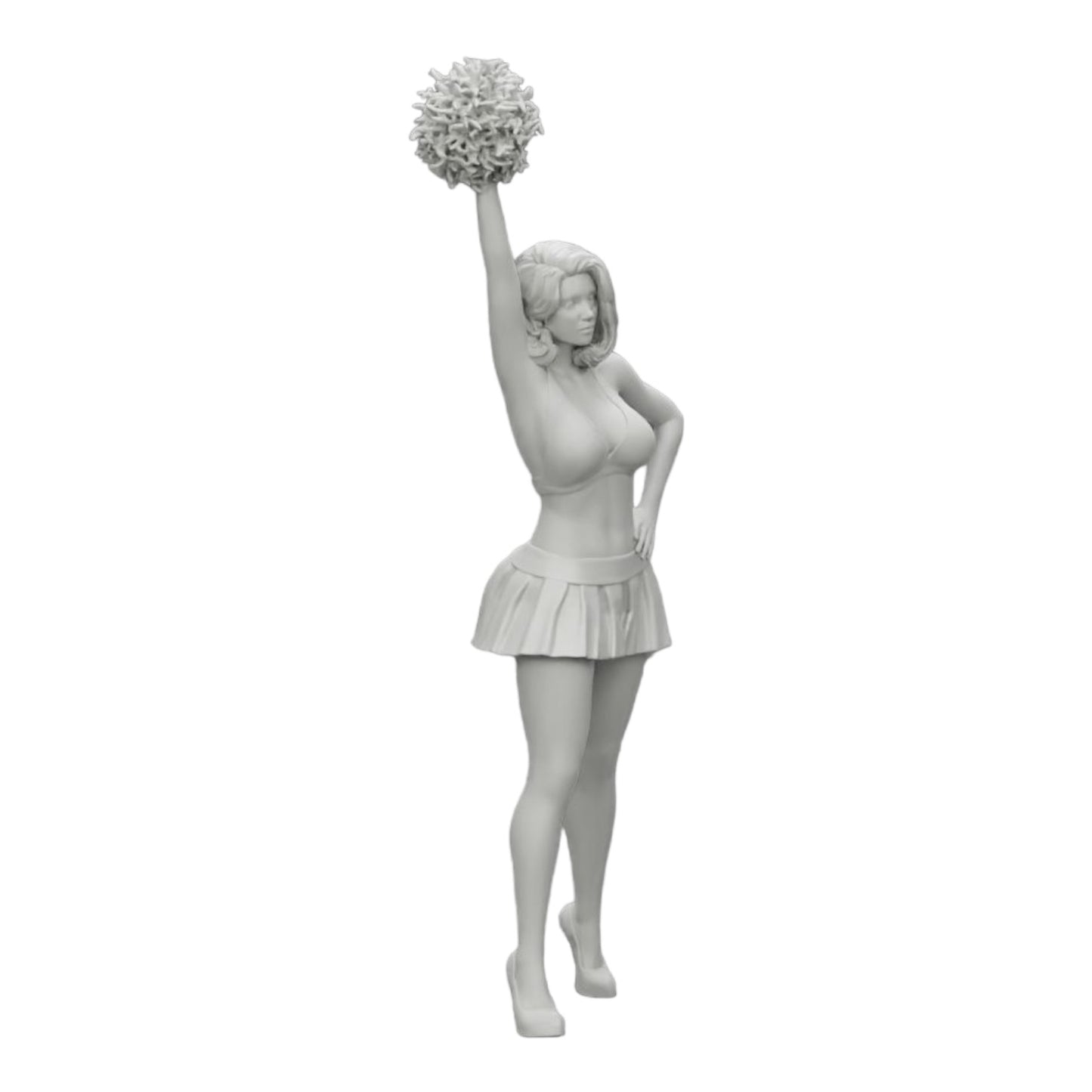 Diorama modelářství produktová fotografie 0: Mladá dívka/ Cheerleader s pompony při povzbuzování (Ref č. A3)